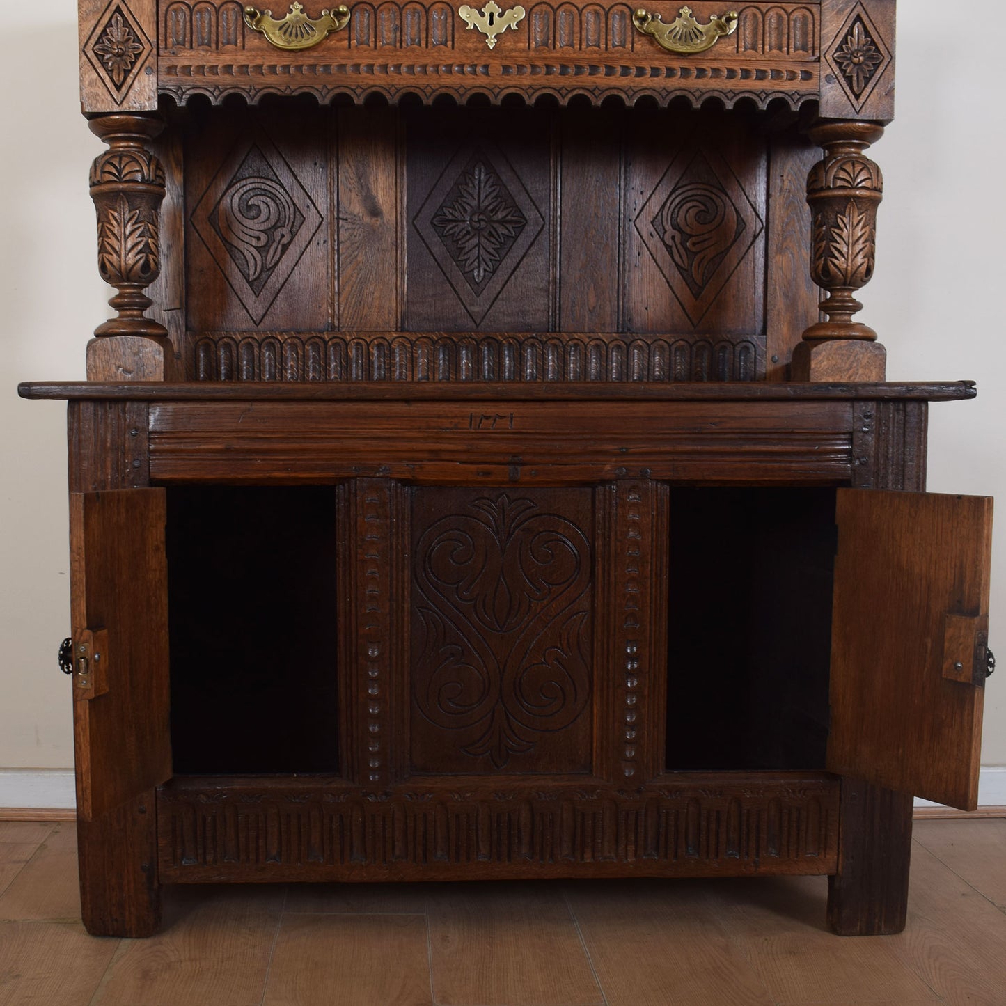 Vintage Carved Oak Dresser