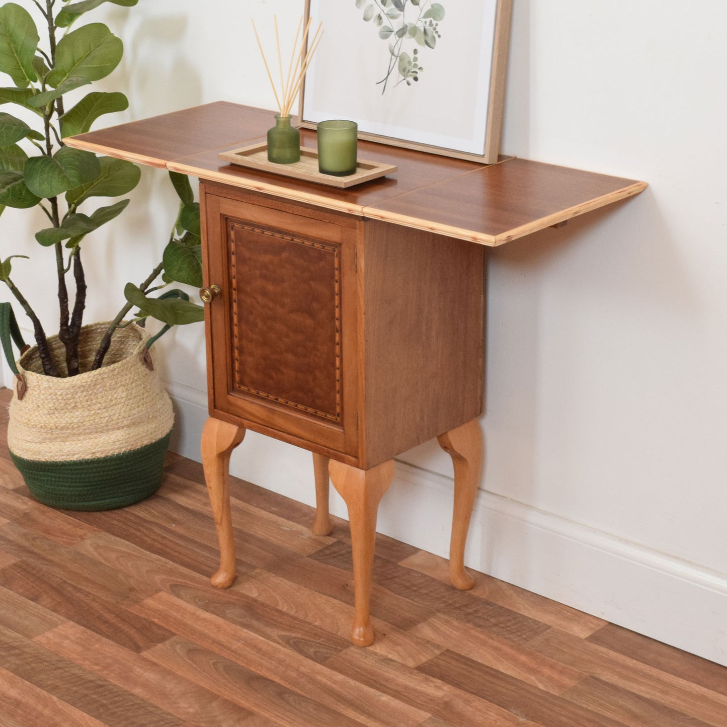 Drop Leaf Mahogany Cabinet