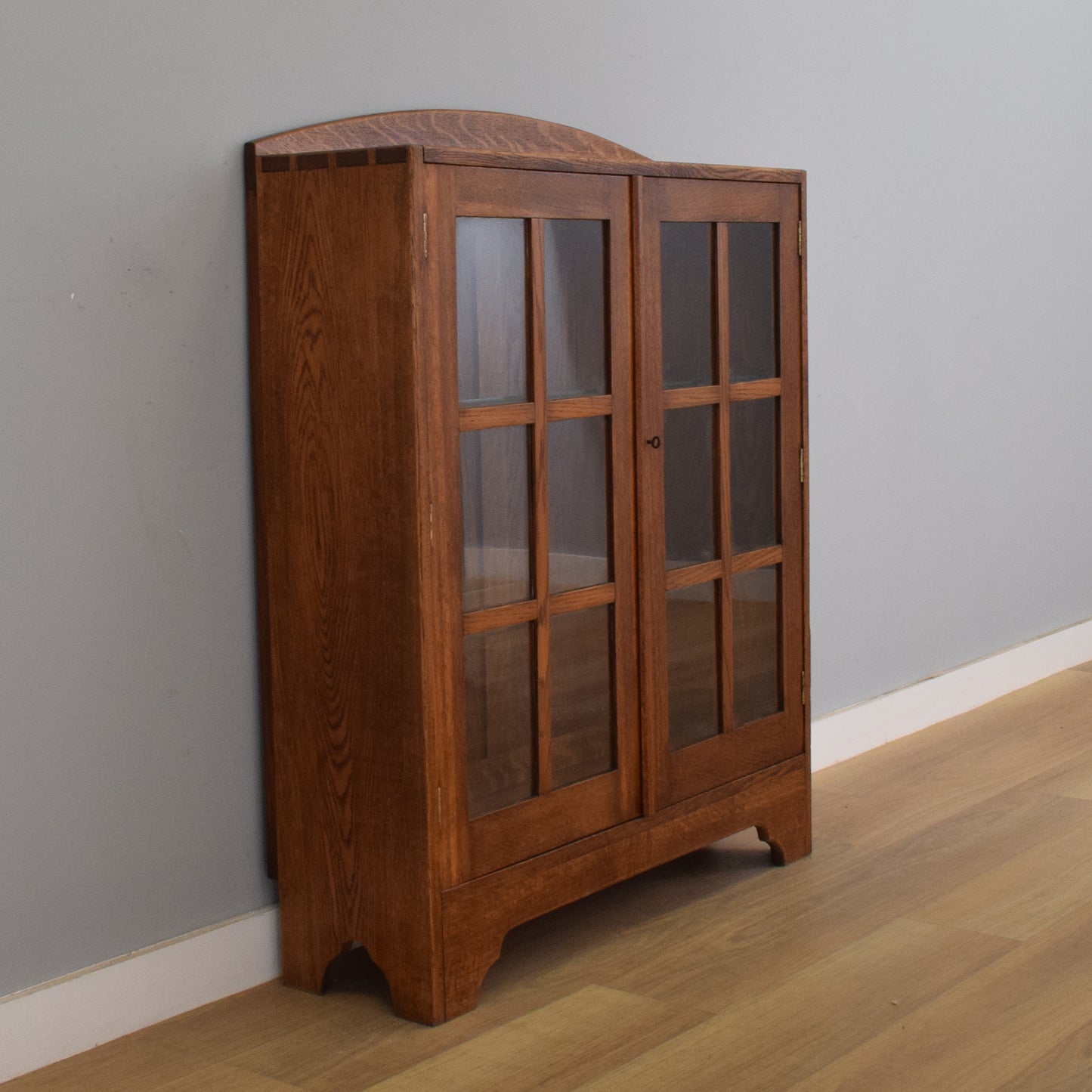 Restored Oak Glazed Bookcase