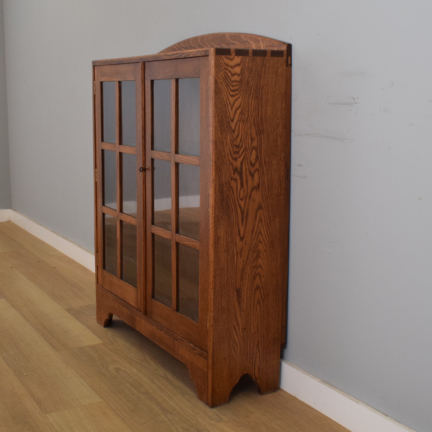 Restored Oak Glazed Bookcase