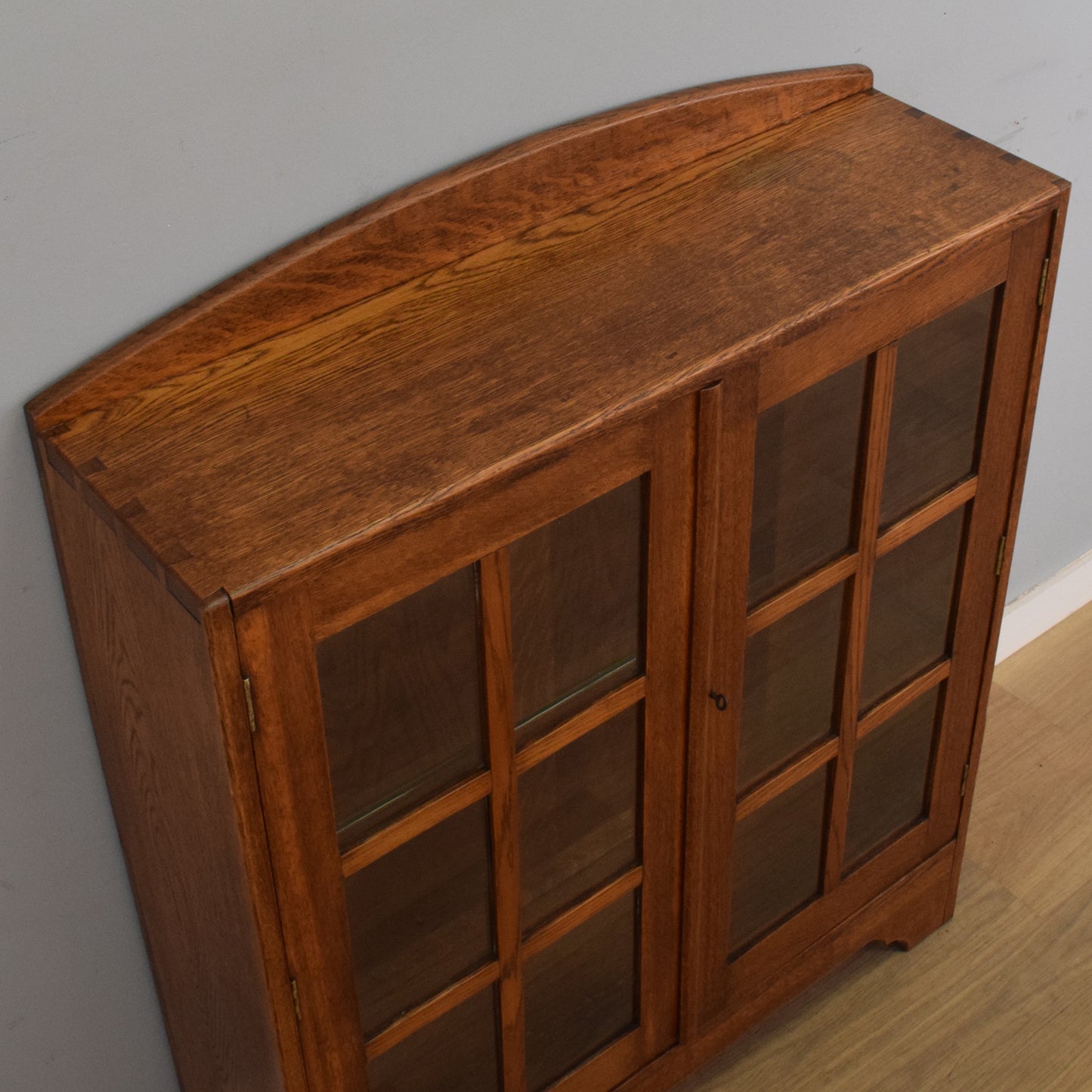 Restored Oak Glazed Bookcase