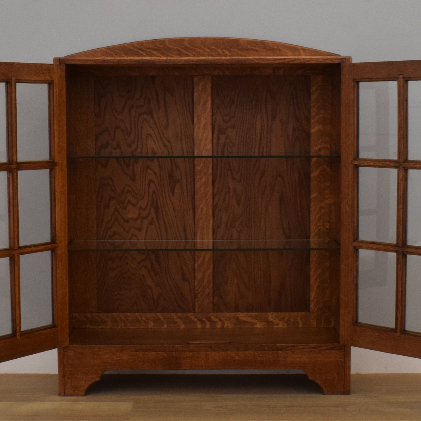 Restored Oak Glazed Bookcase