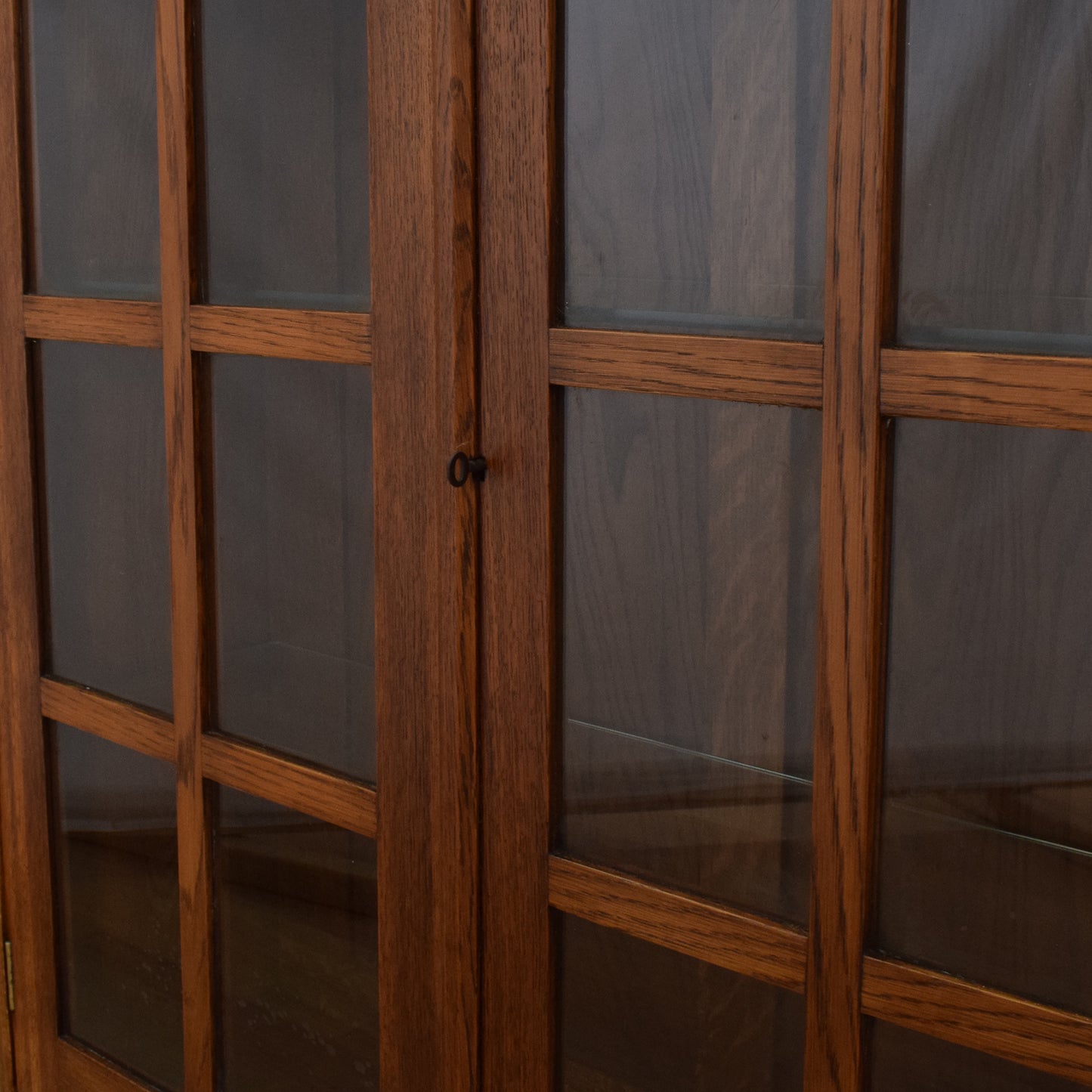 Restored Oak Glazed Bookcase