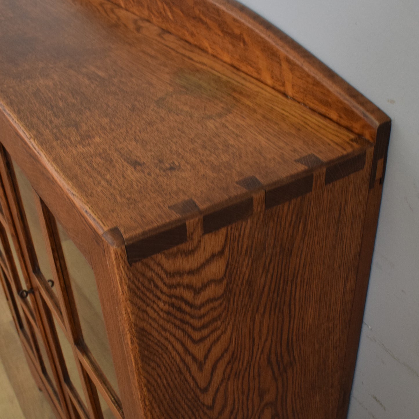 Restored Oak Glazed Bookcase