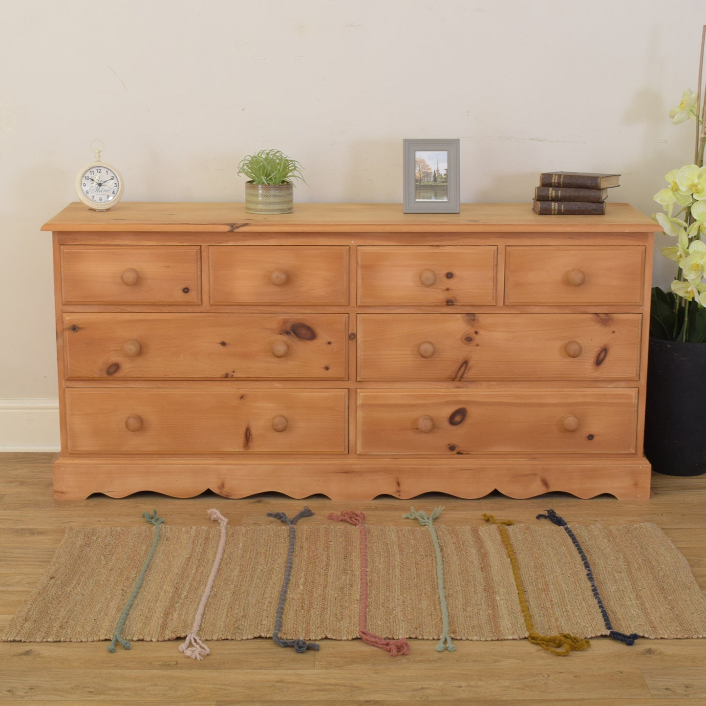 Pine Low Chest Of Drawers