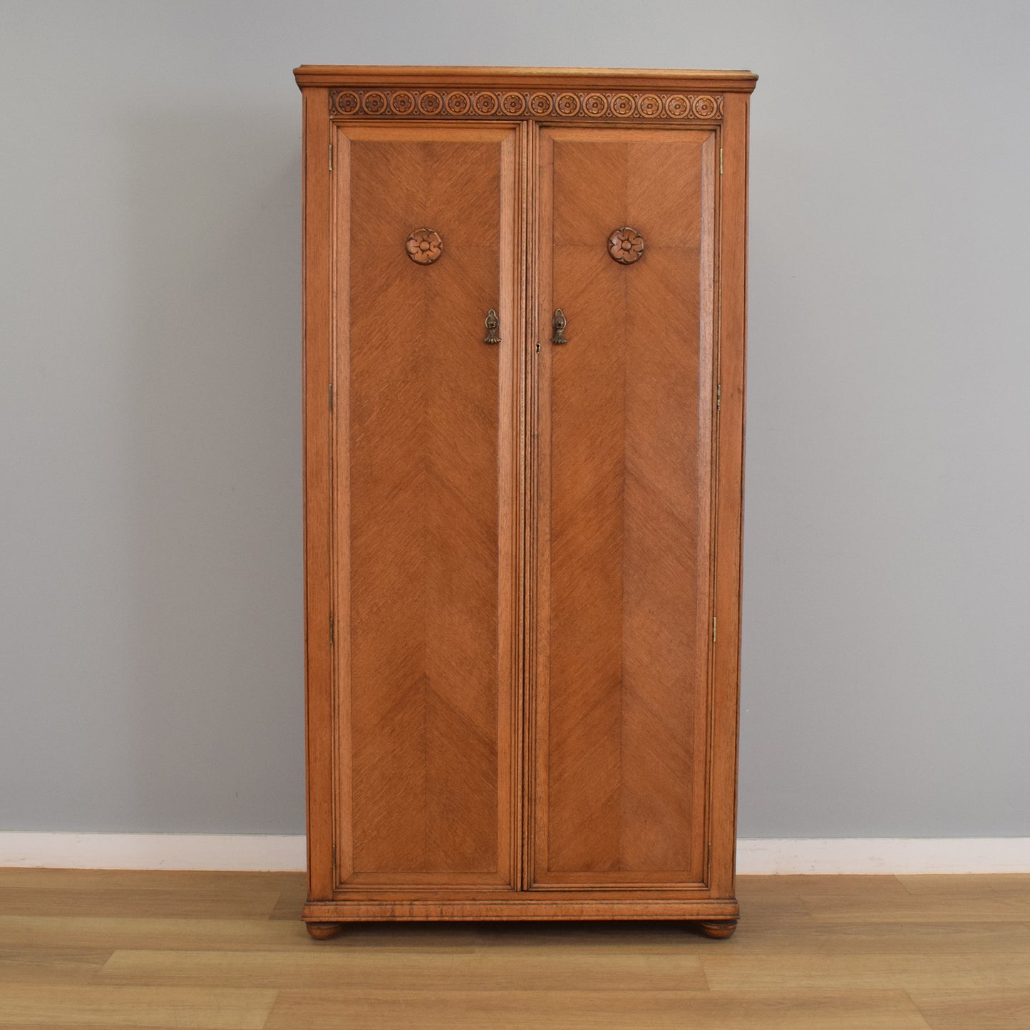 Restored Oak-Veneer Wardrobe