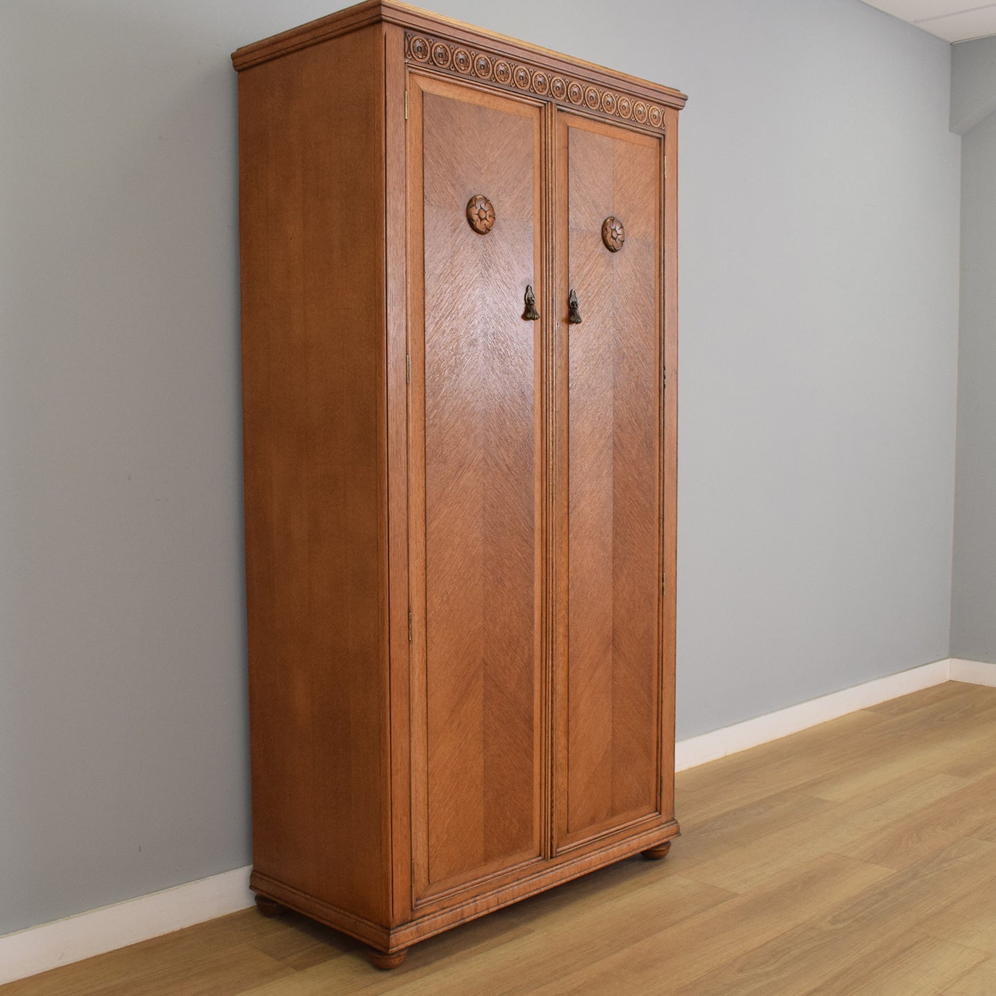 Restored Oak-Veneer Wardrobe
