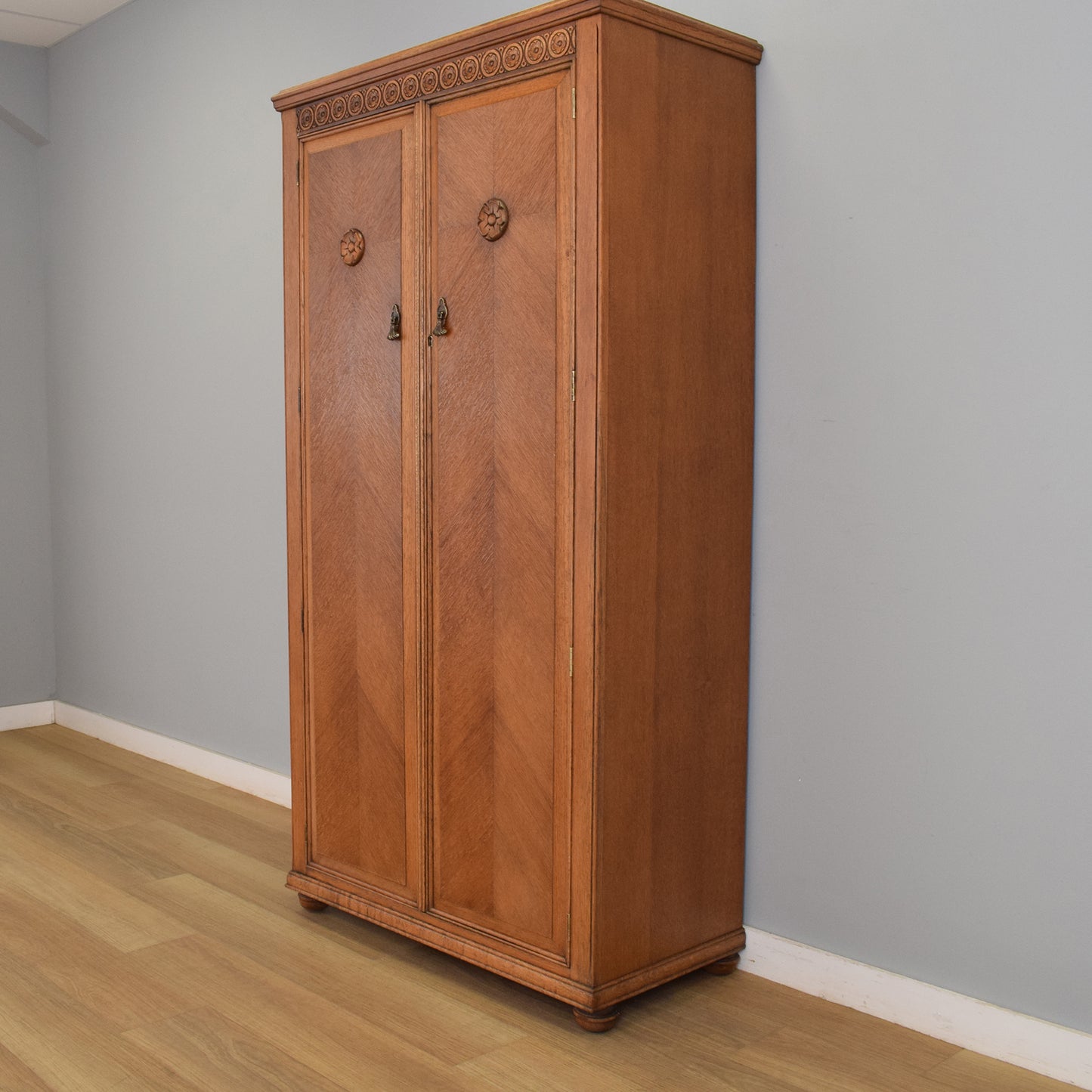 Restored Oak-Veneer Wardrobe