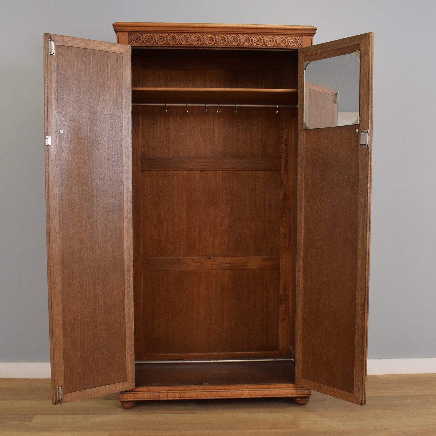 Restored Oak-Veneer Wardrobe