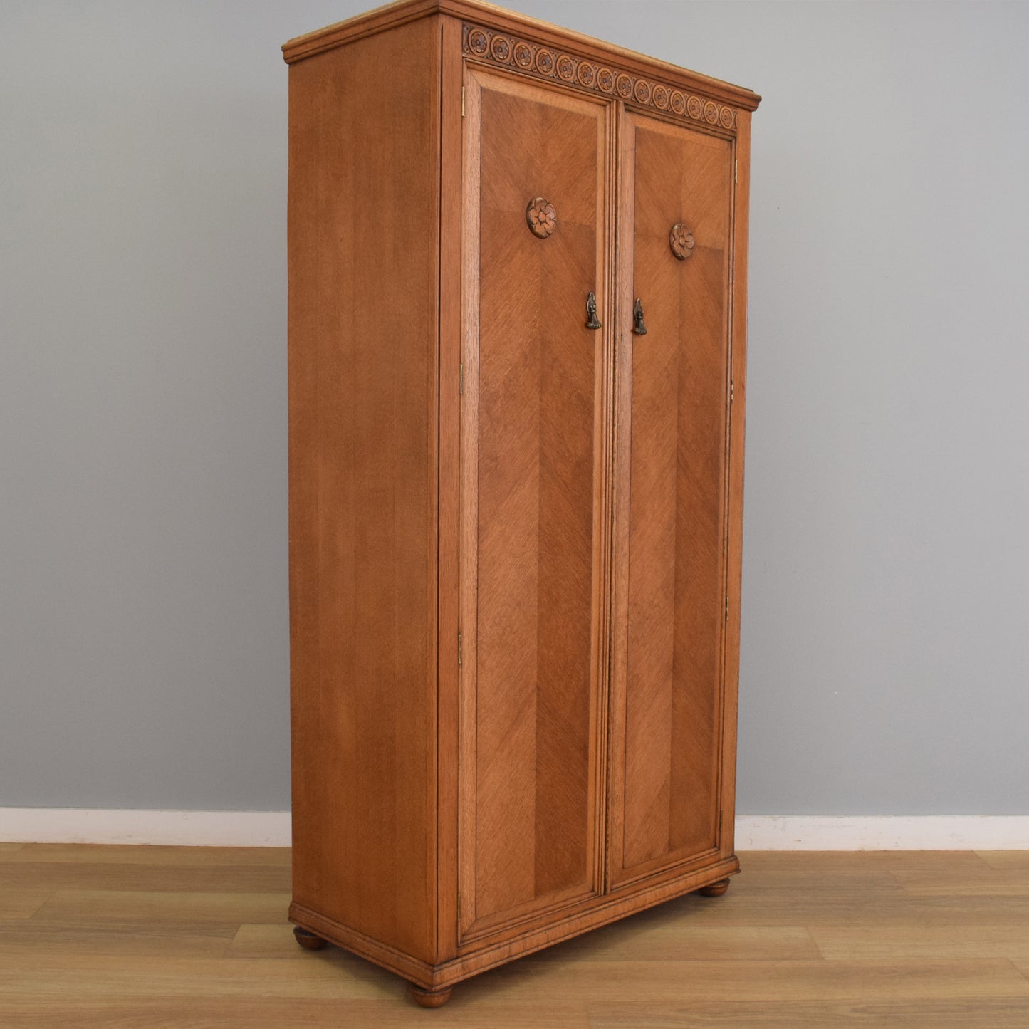 Restored Oak-Veneer Wardrobe