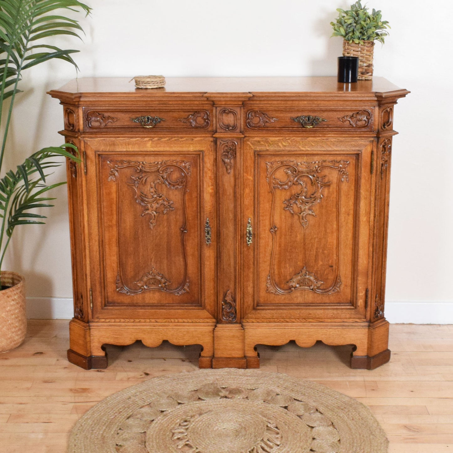 Carved Oak Sideboard