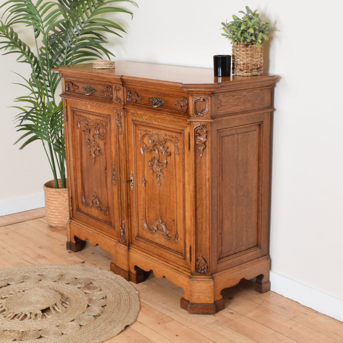 Carved Oak Sideboard