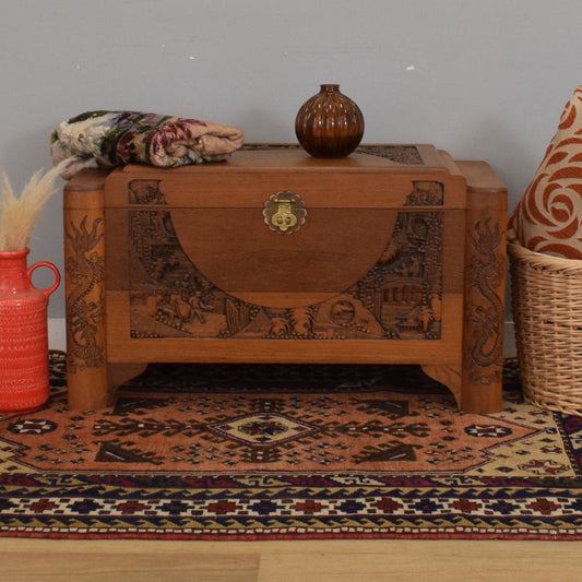 Carved Chinese Camphor Box