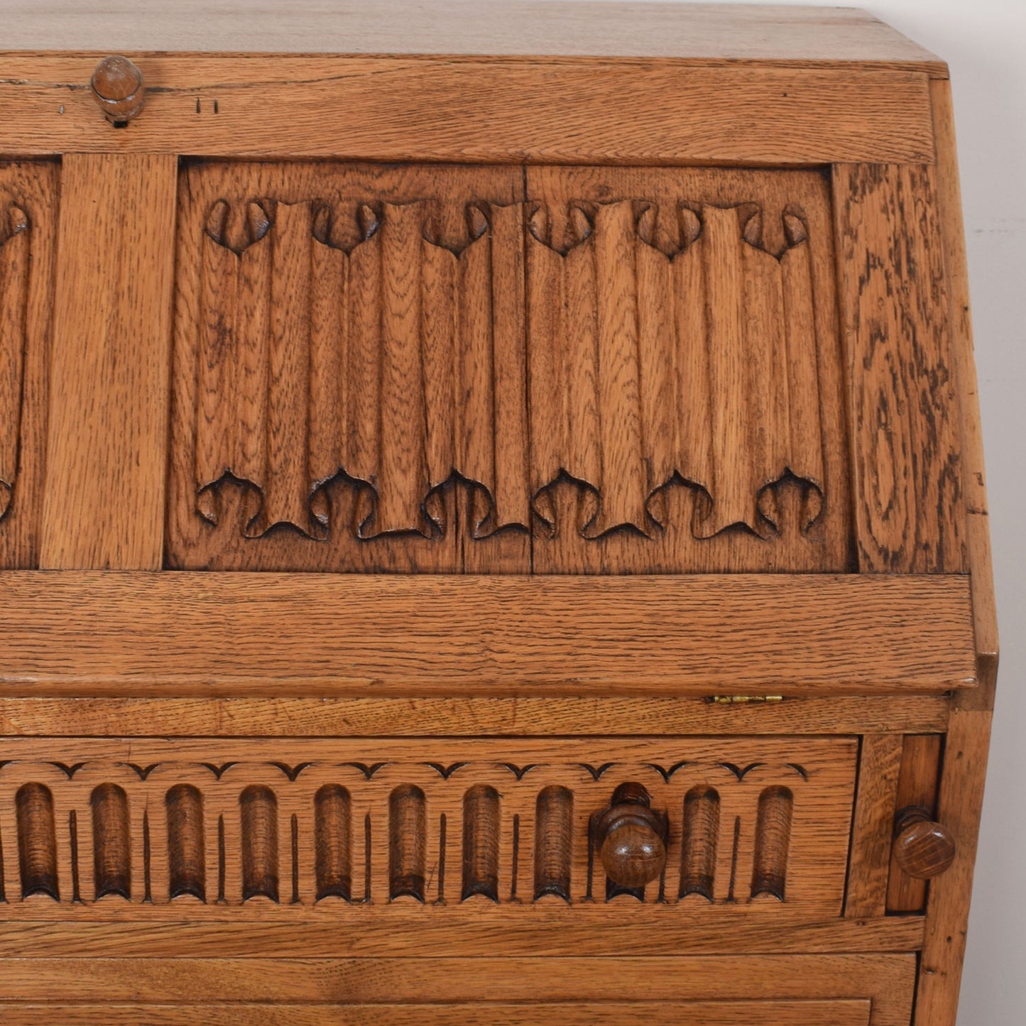 Oak Linenfold Writing Bureau