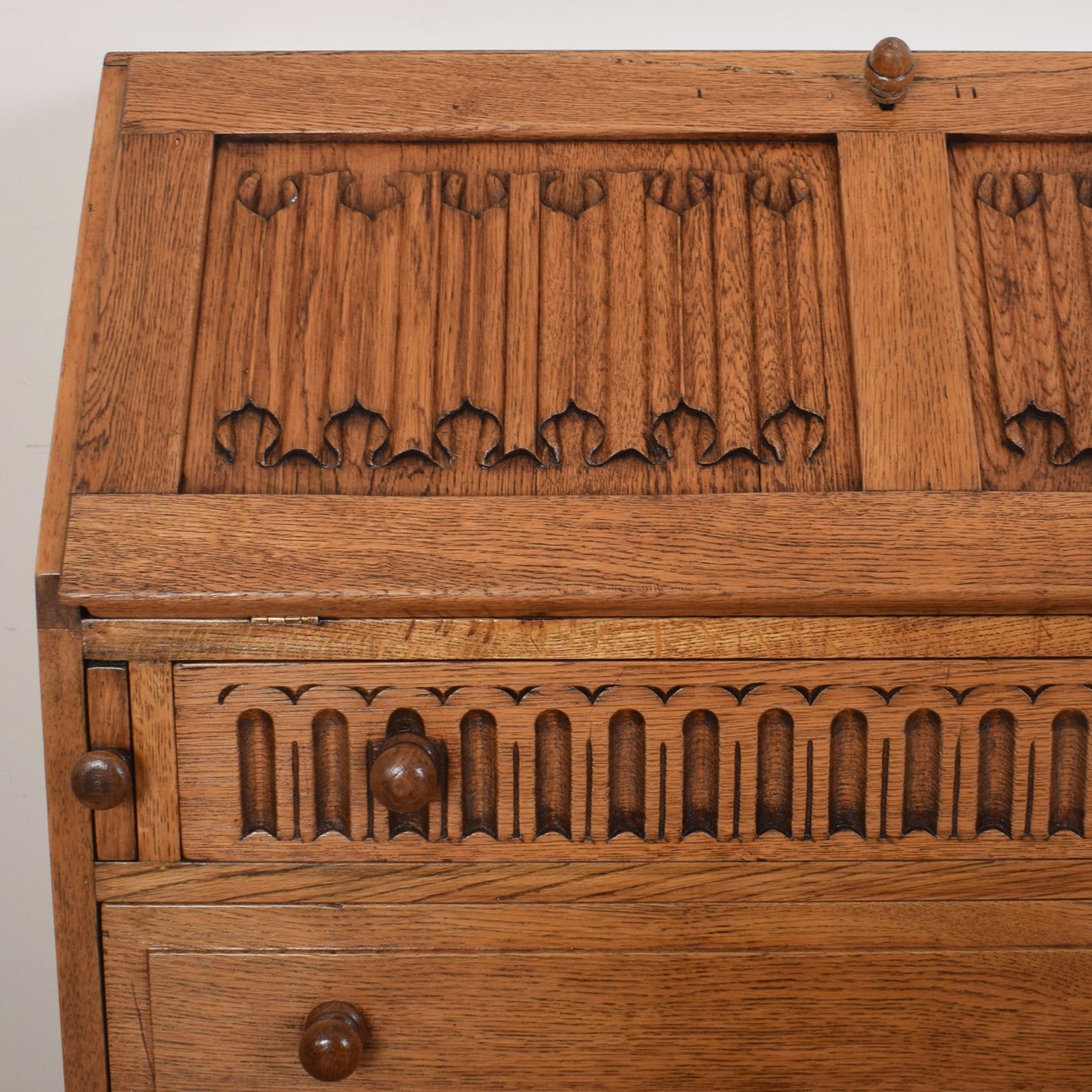 Oak Linenfold Writing Bureau