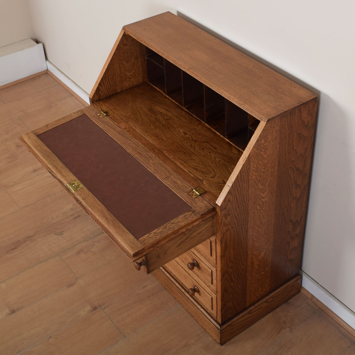 Oak Linenfold Writing Bureau