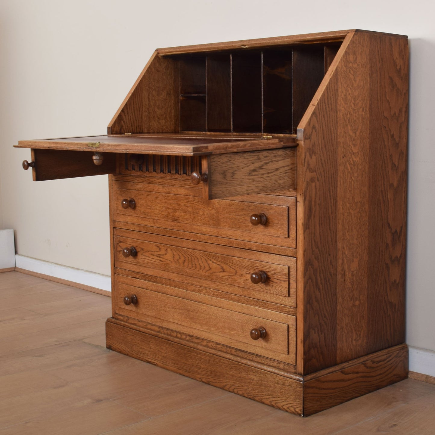 Oak Linenfold Writing Bureau