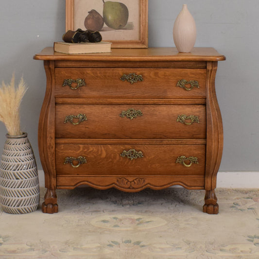 Curved Oak Chest of Drawers