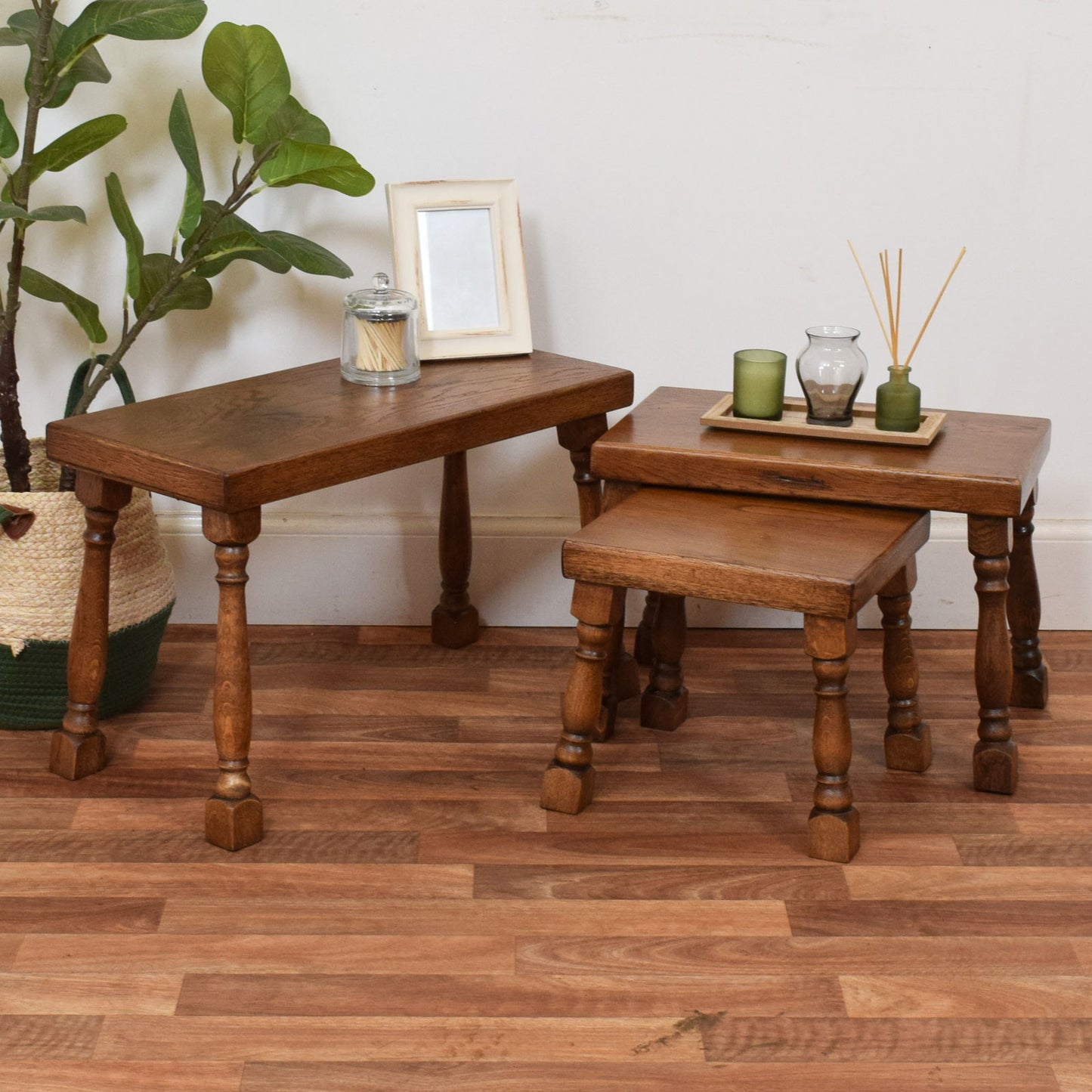 Solid Oak Nest of Tables