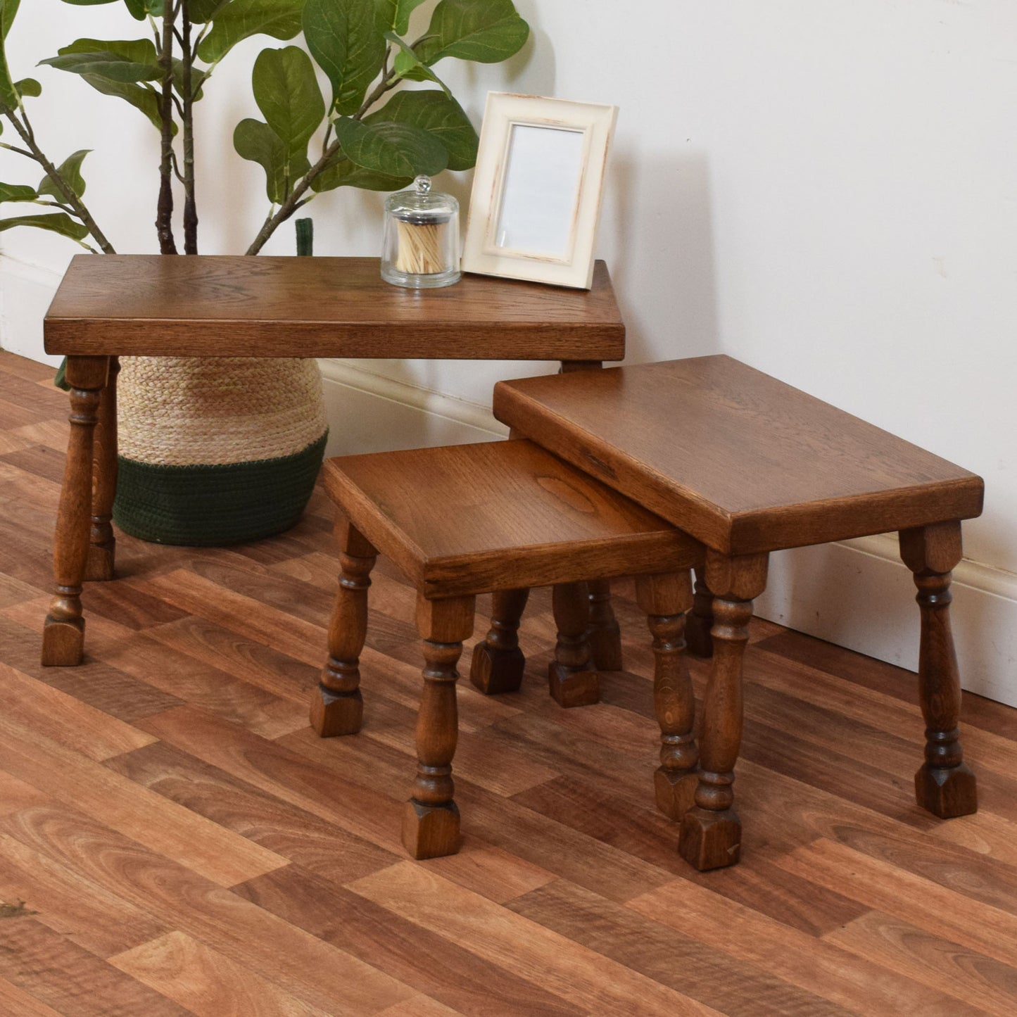 Solid Oak Nest of Tables
