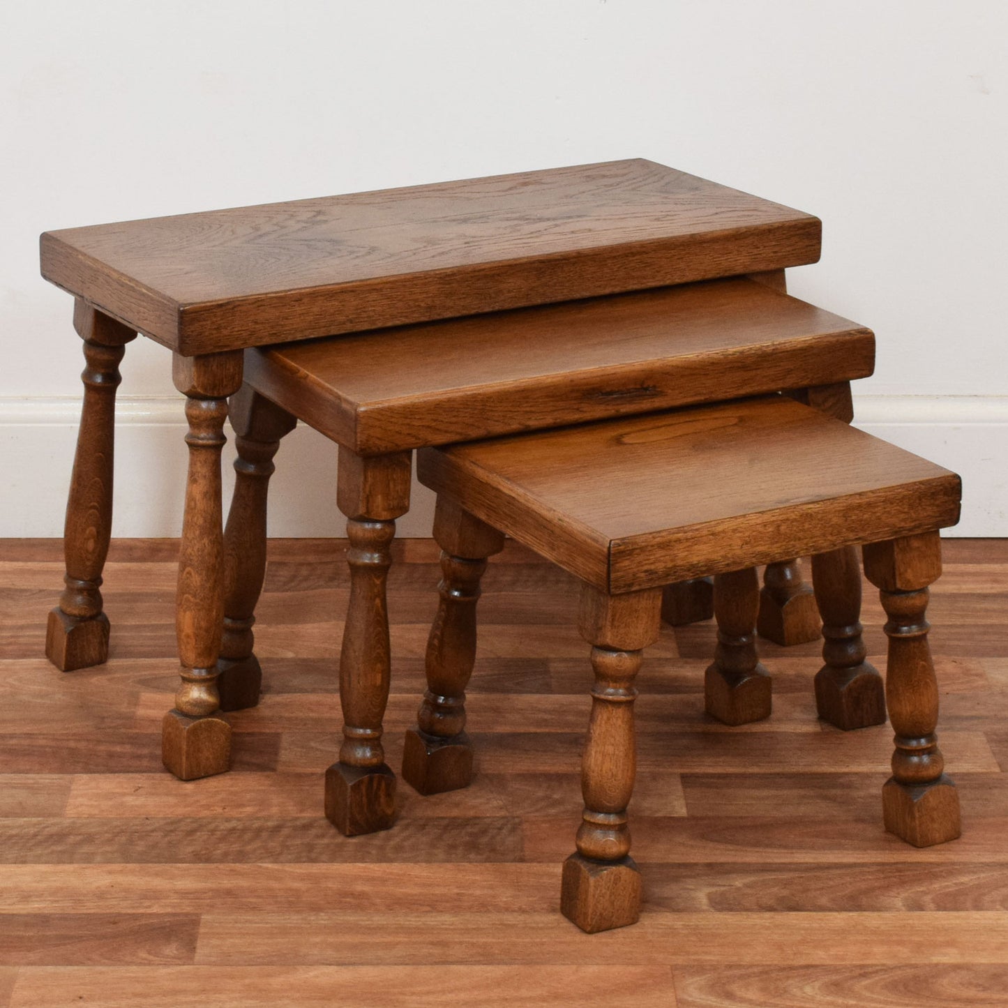 Solid Oak Nest of Tables