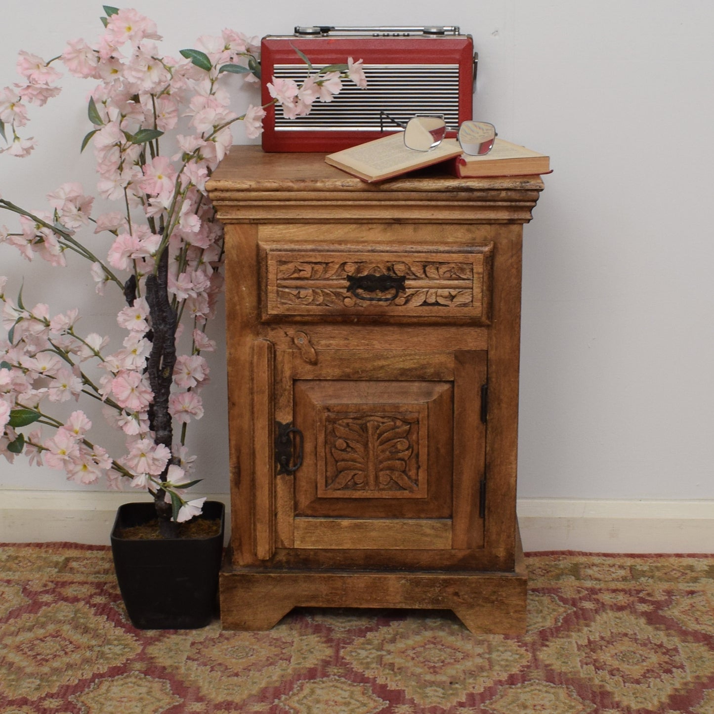 Carved Mango Bedside