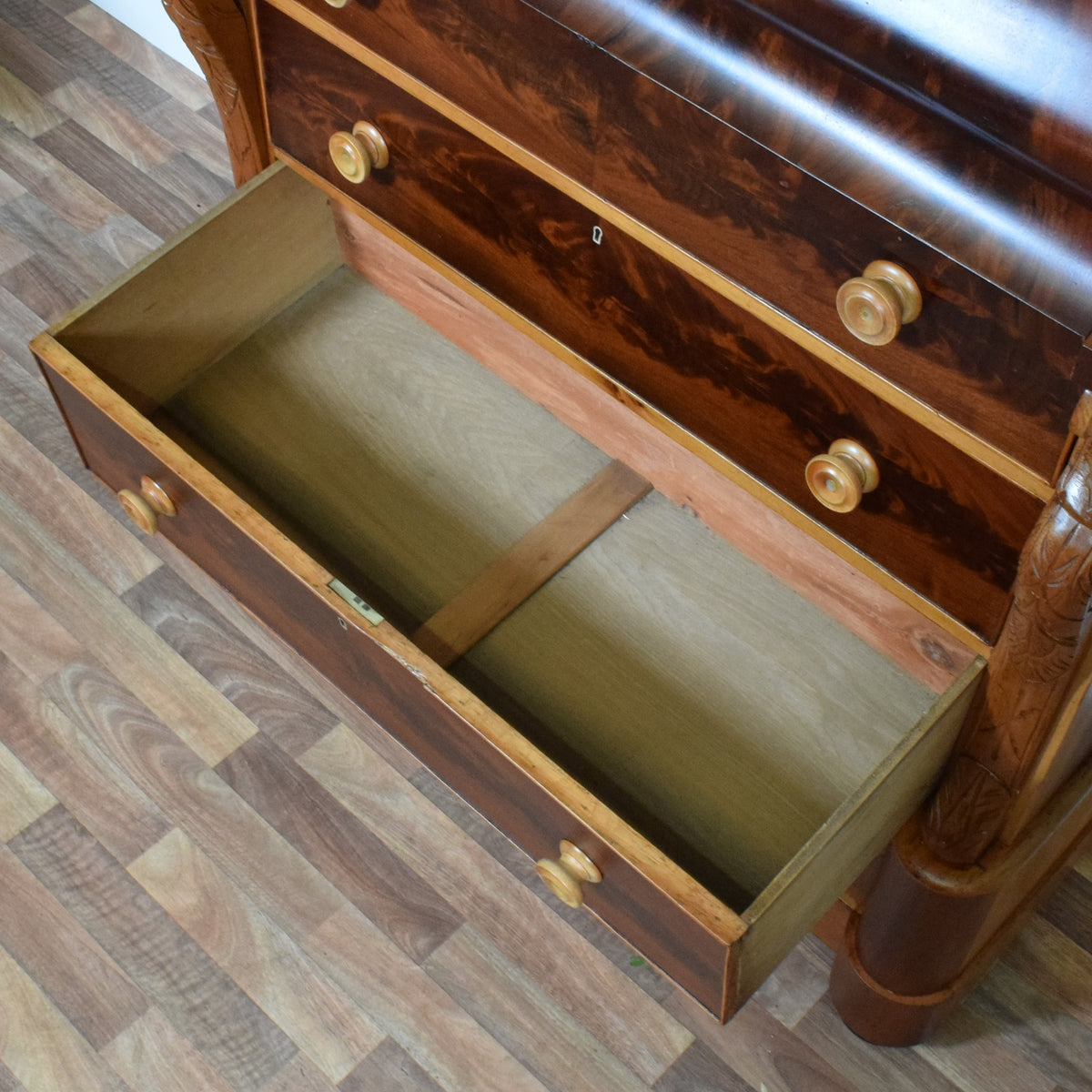 Flamed Mahogany Scotch Chest Of Drawers