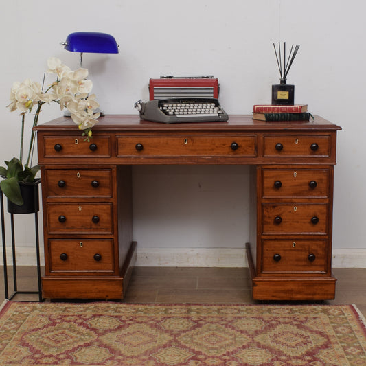 Antique Victorian Pedestal Desk
