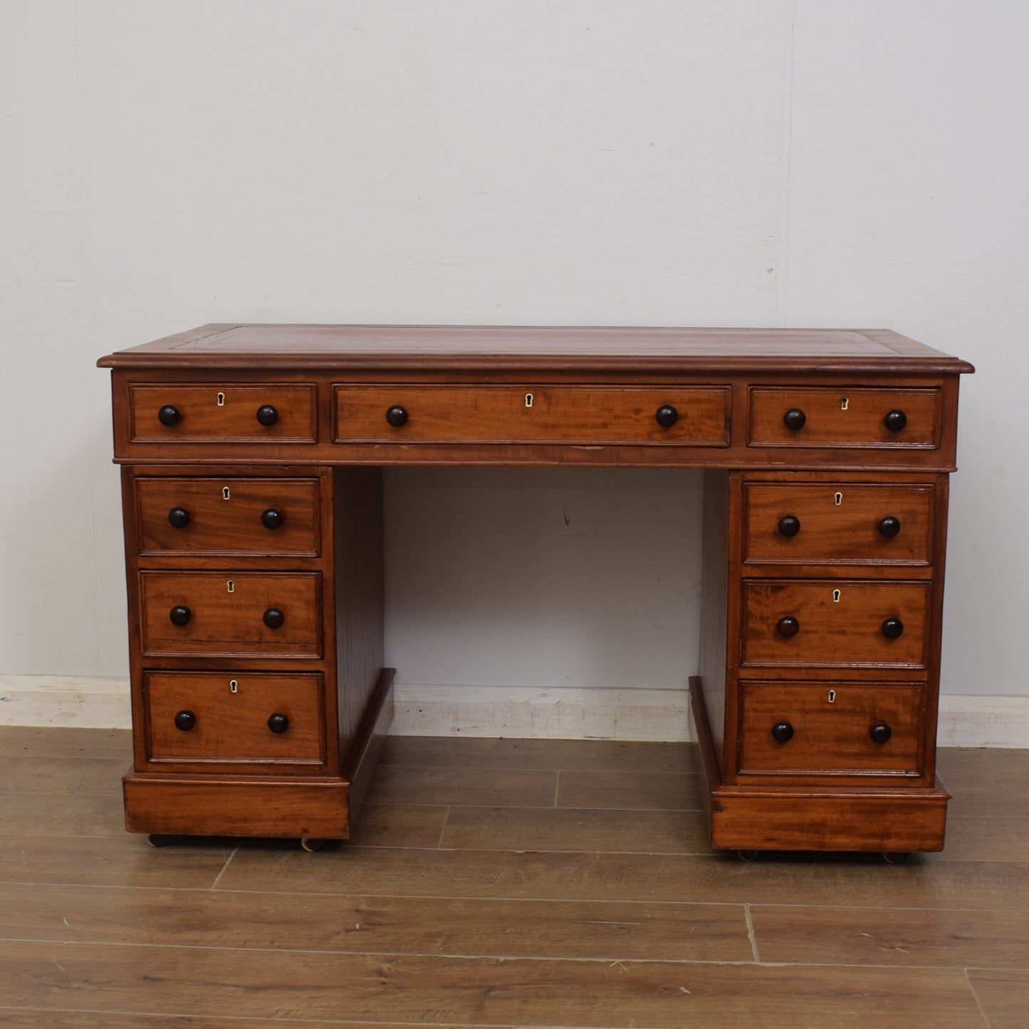 Antique Victorian Pedestal Desk