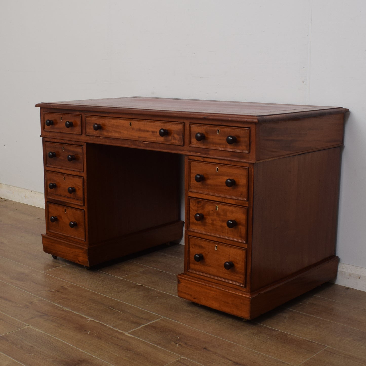Antique Victorian Pedestal Desk