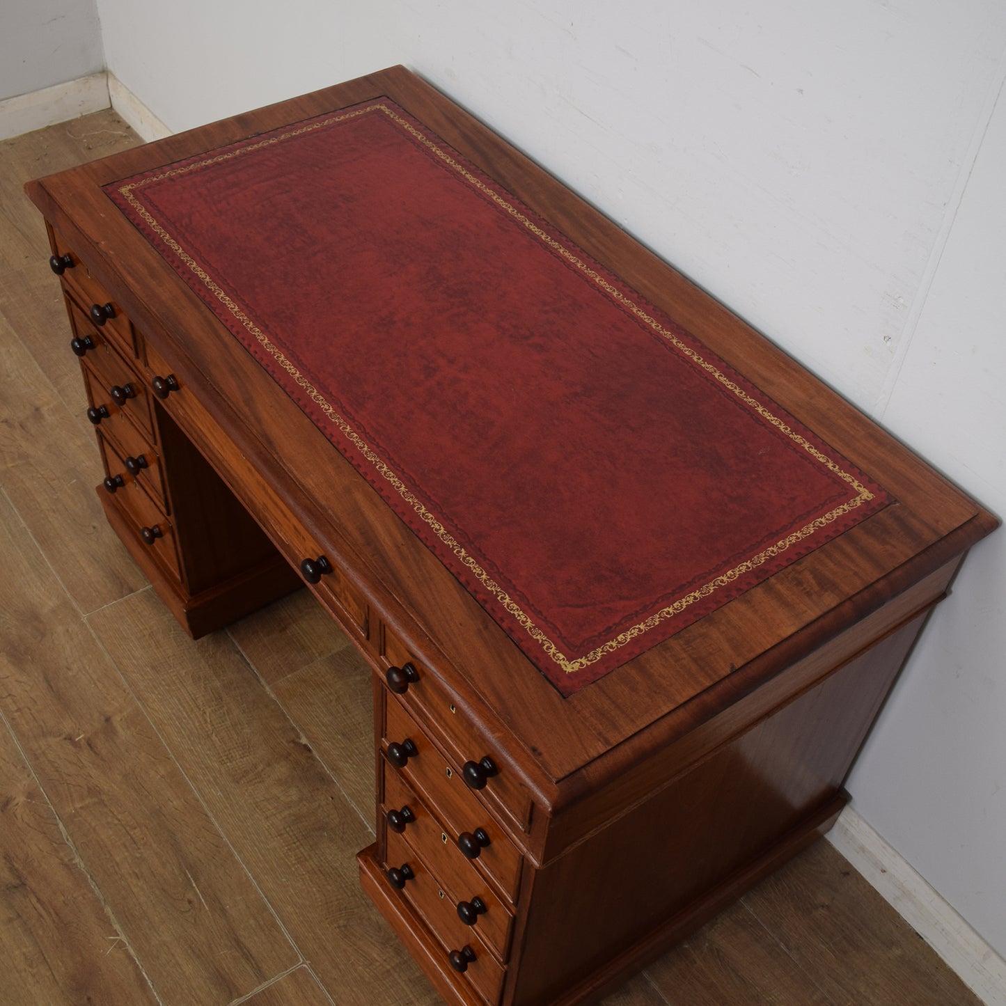 Antique Victorian Pedestal Desk
