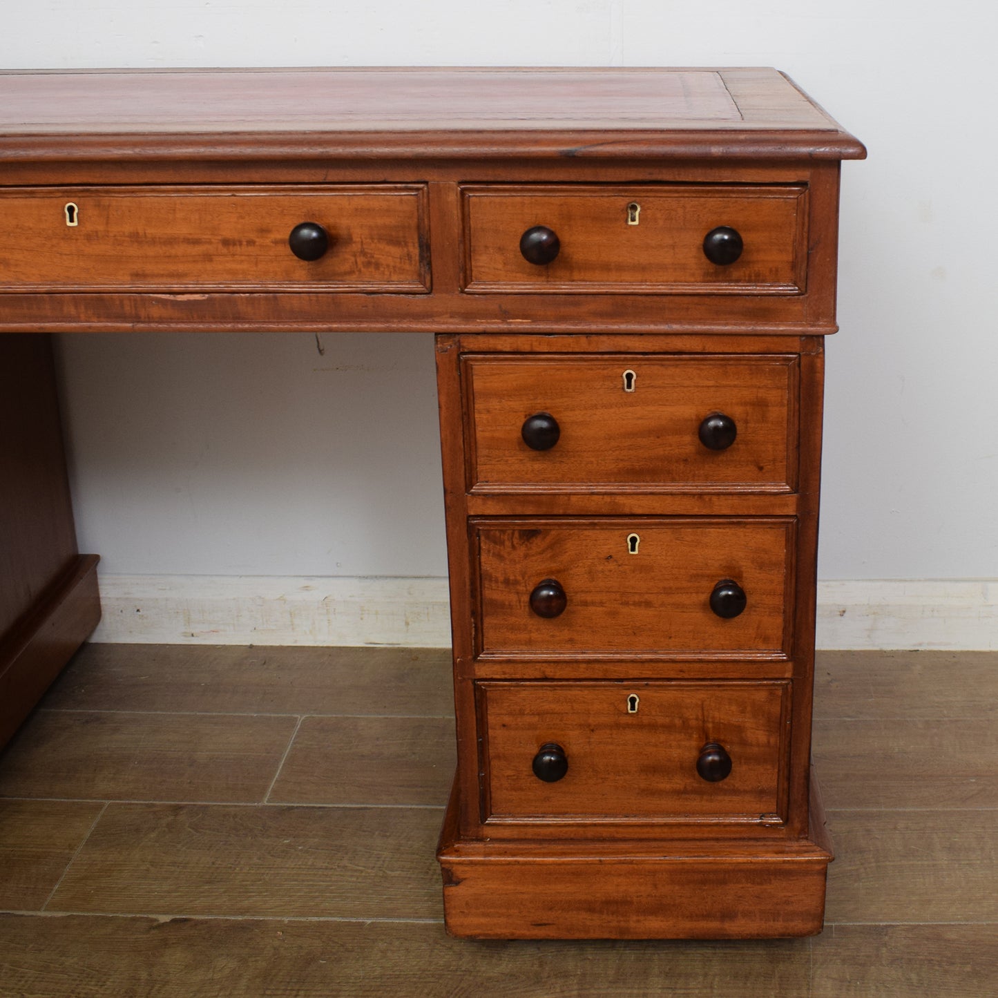 Antique Victorian Pedestal Desk