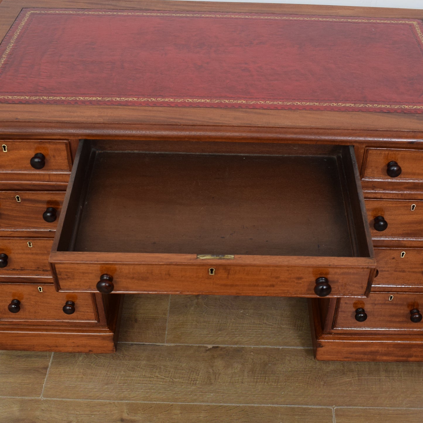 Antique Victorian Pedestal Desk