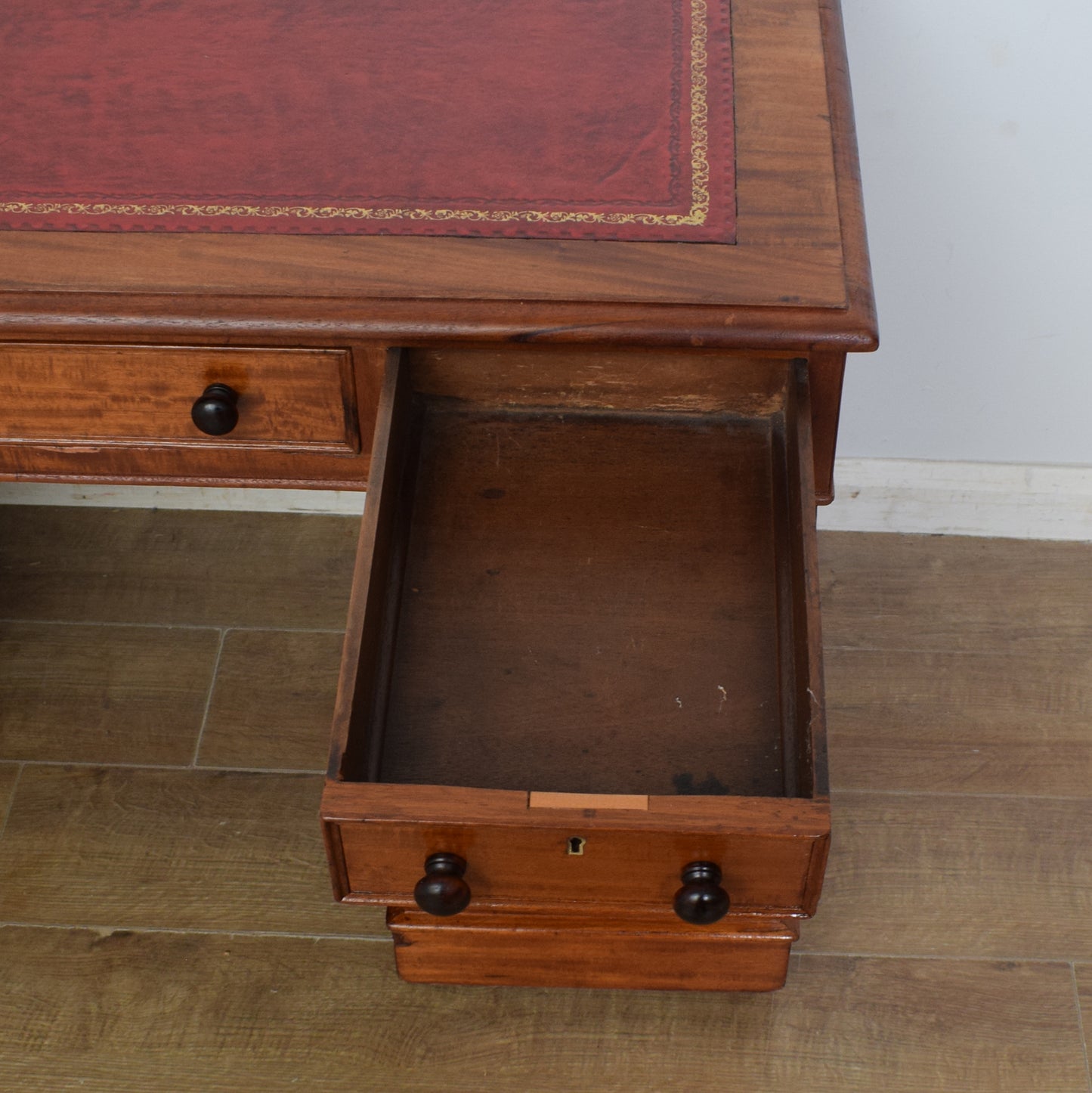 Antique Victorian Pedestal Desk