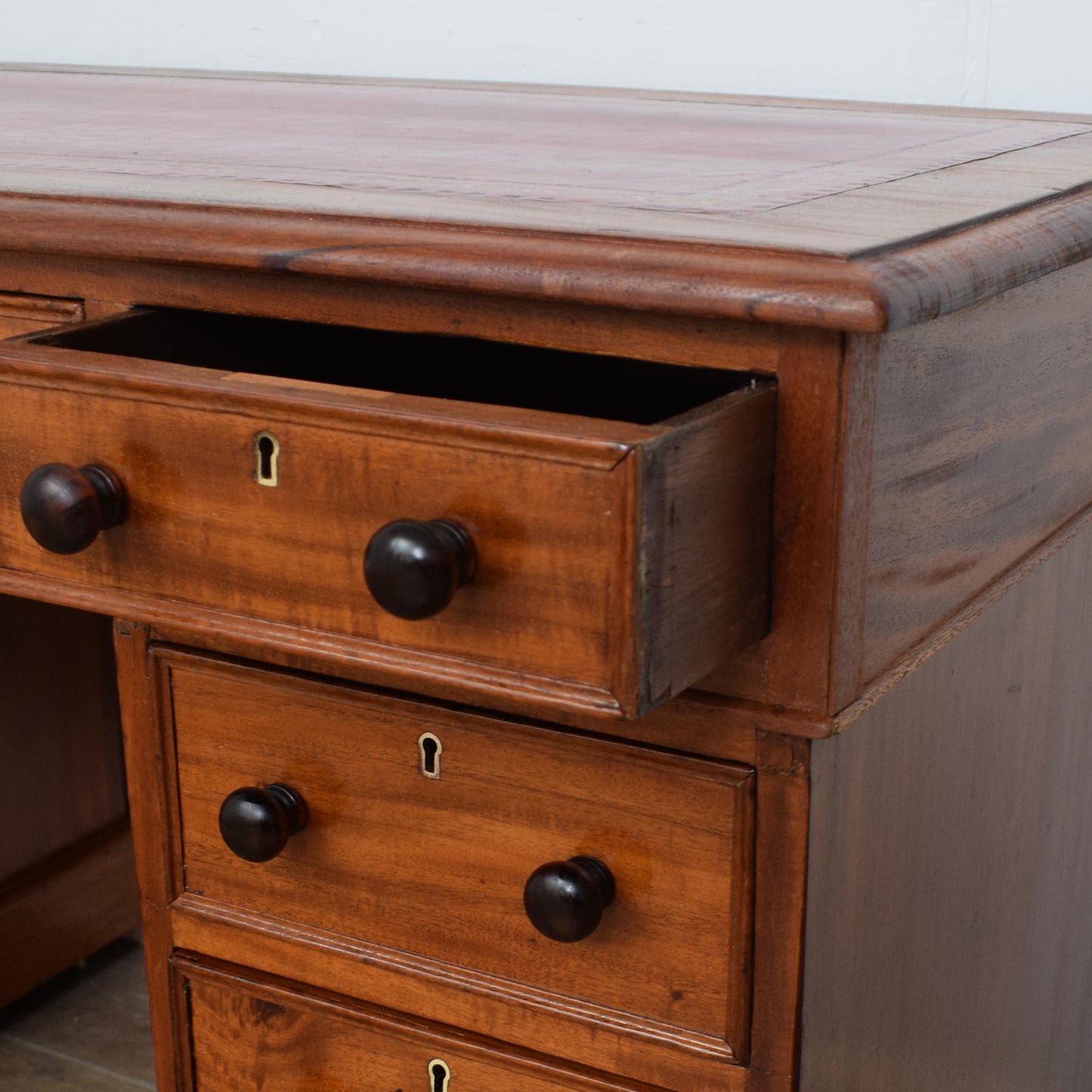 Antique Victorian Pedestal Desk