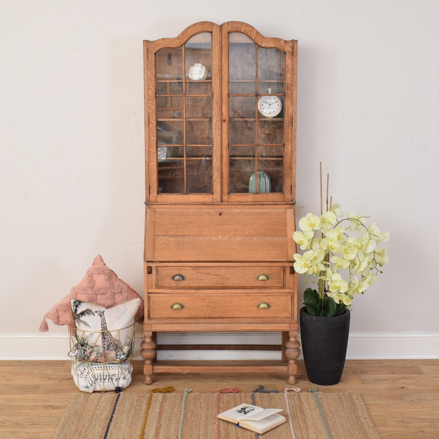 Oak Bureau Bookcase