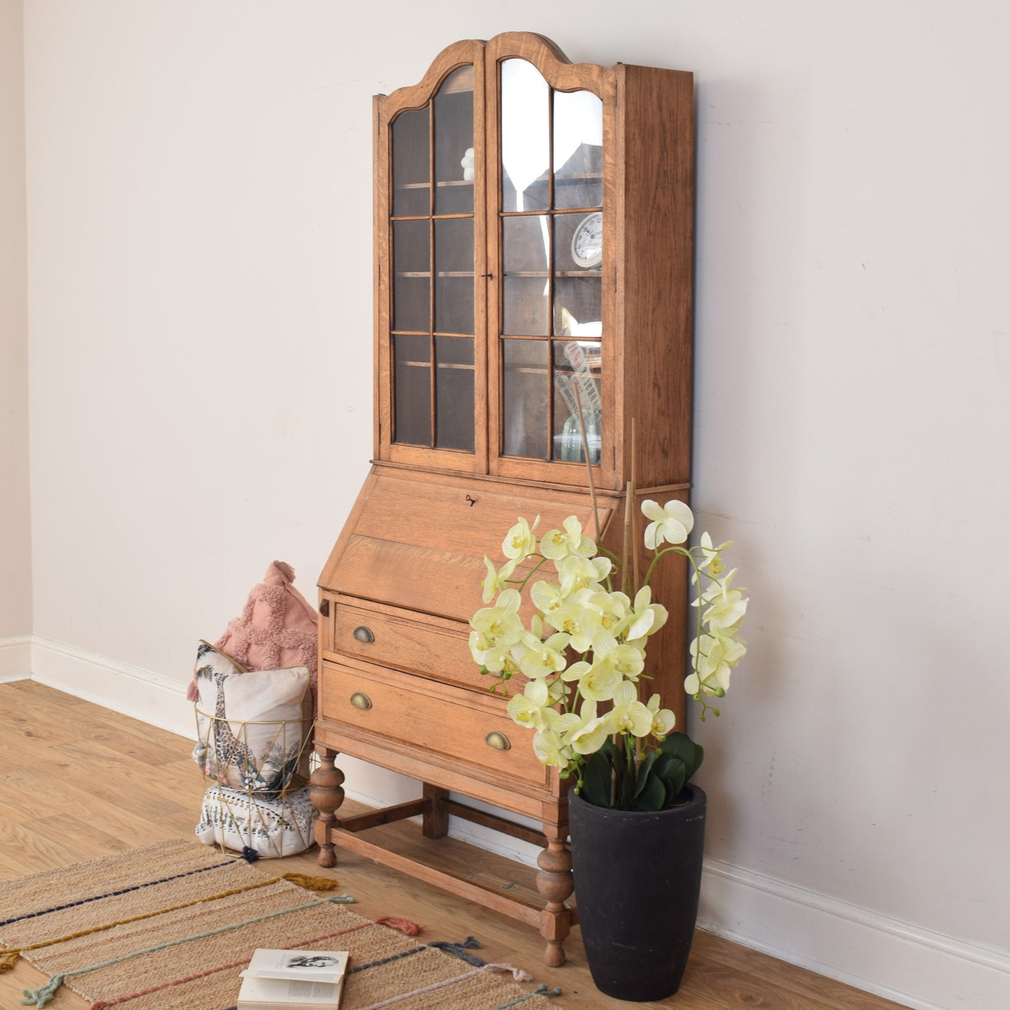 Oak Bureau Bookcase