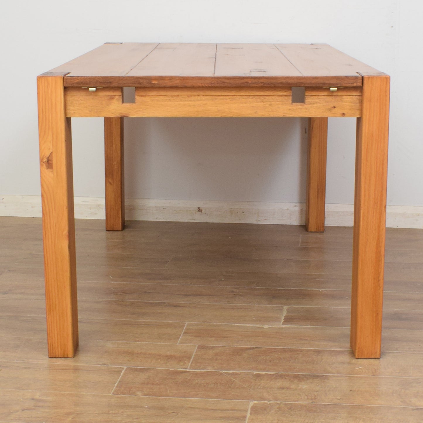 Extending Pine Dining Table & Two Benches