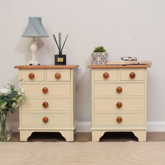 Pair of Painted Pine Bedsides