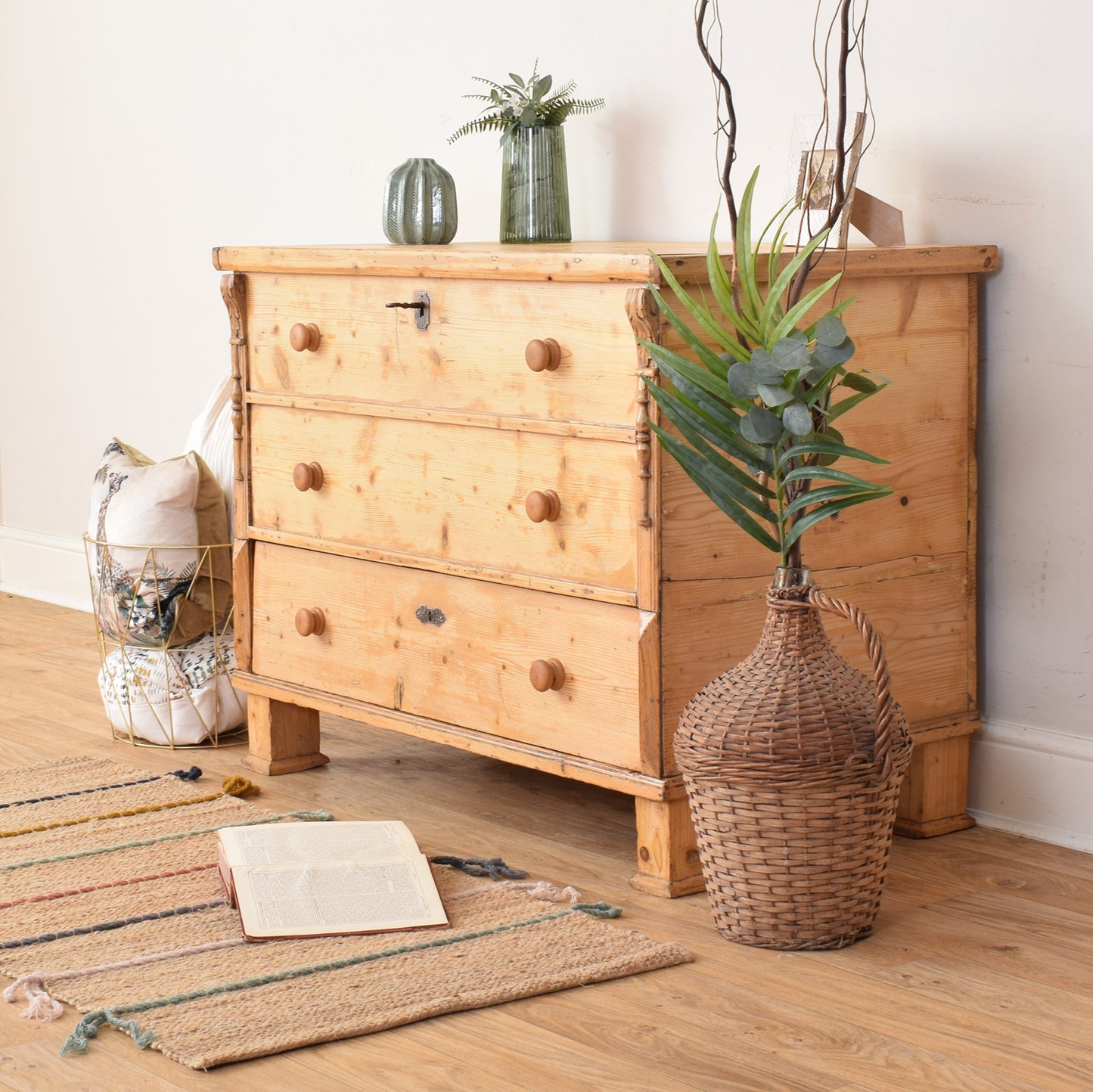 Antique Pine Mule Chest