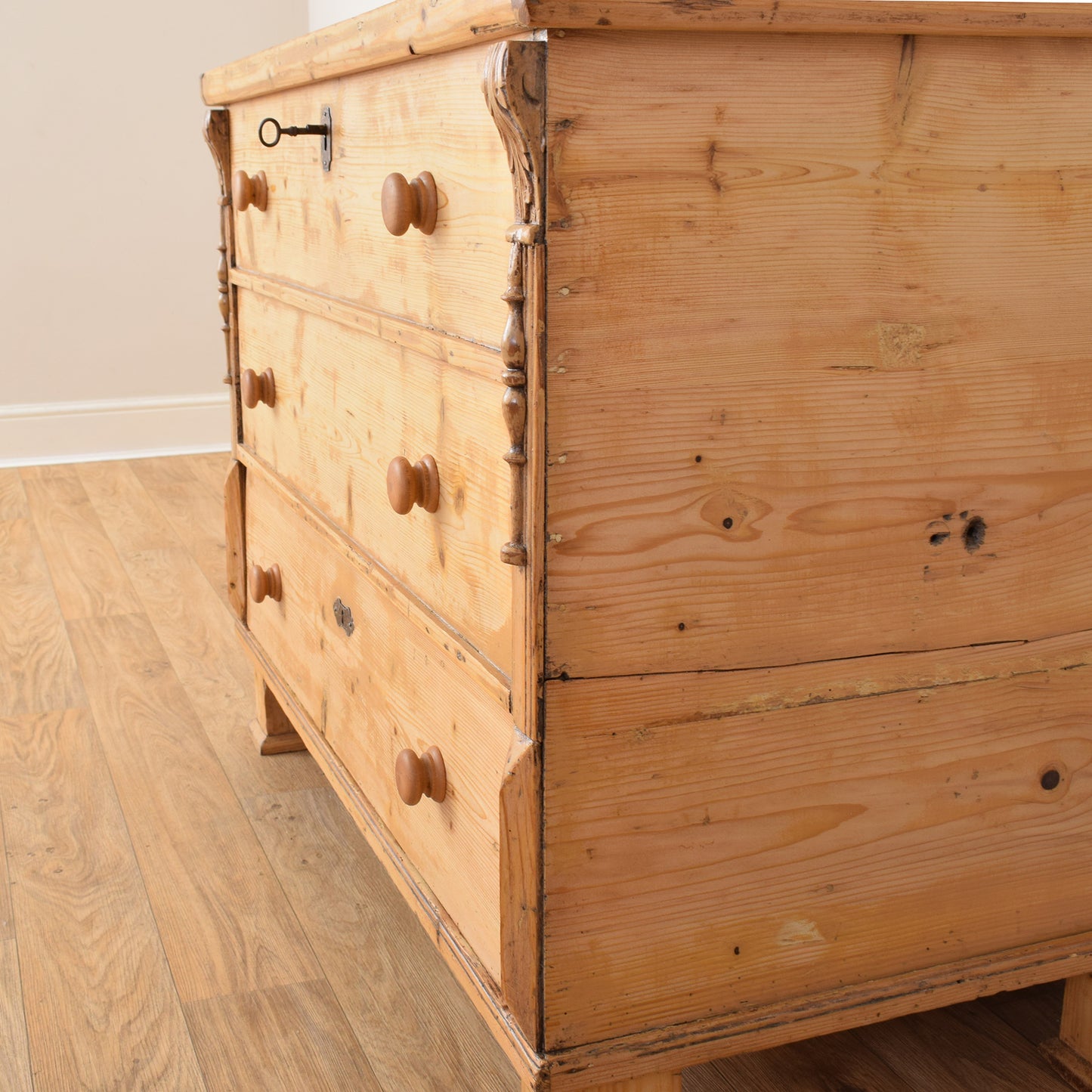 Antique Pine Mule Chest