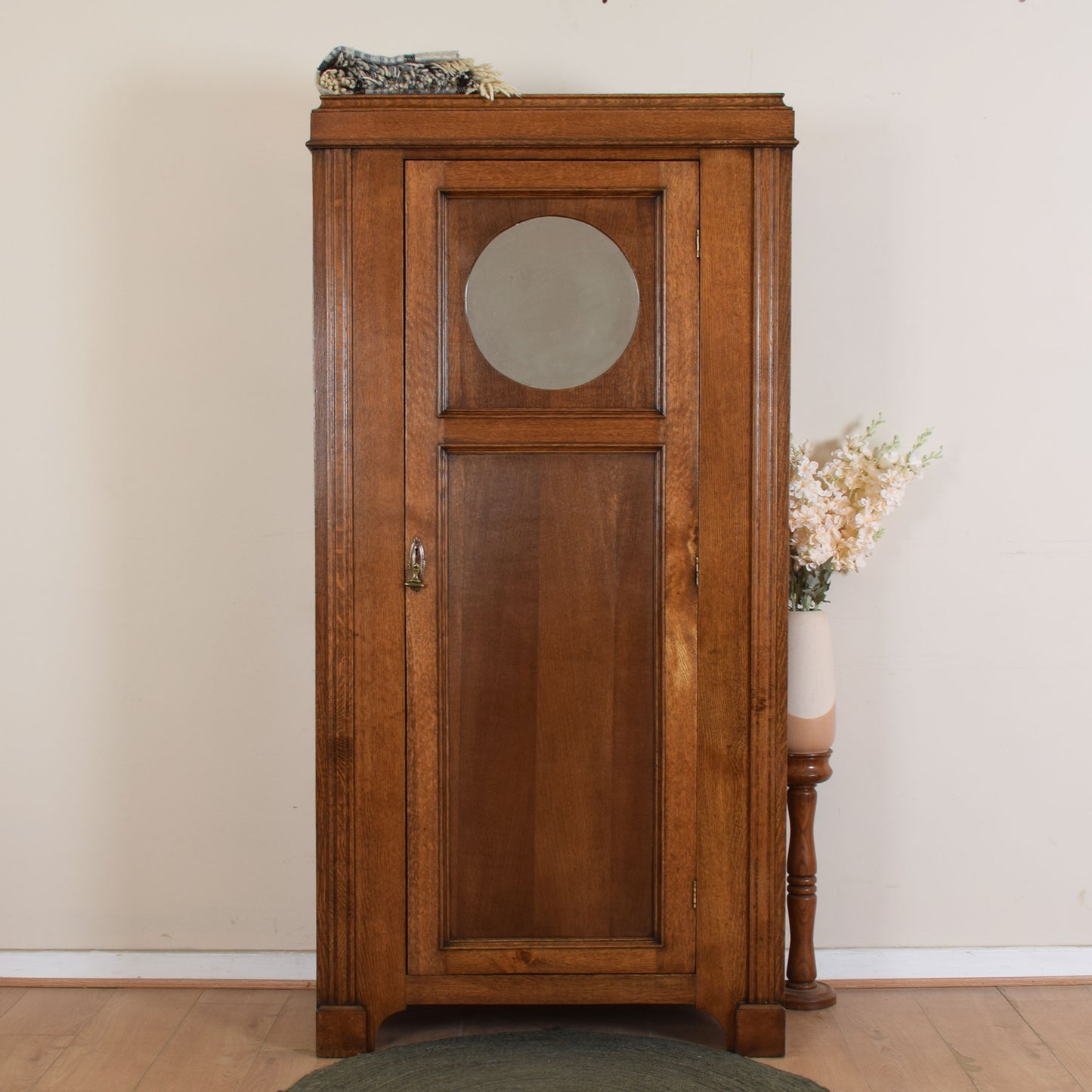 Vintage Oak Mirrored Hallrobe