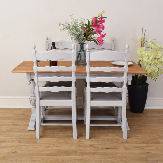 Painted Table And Four Chairs