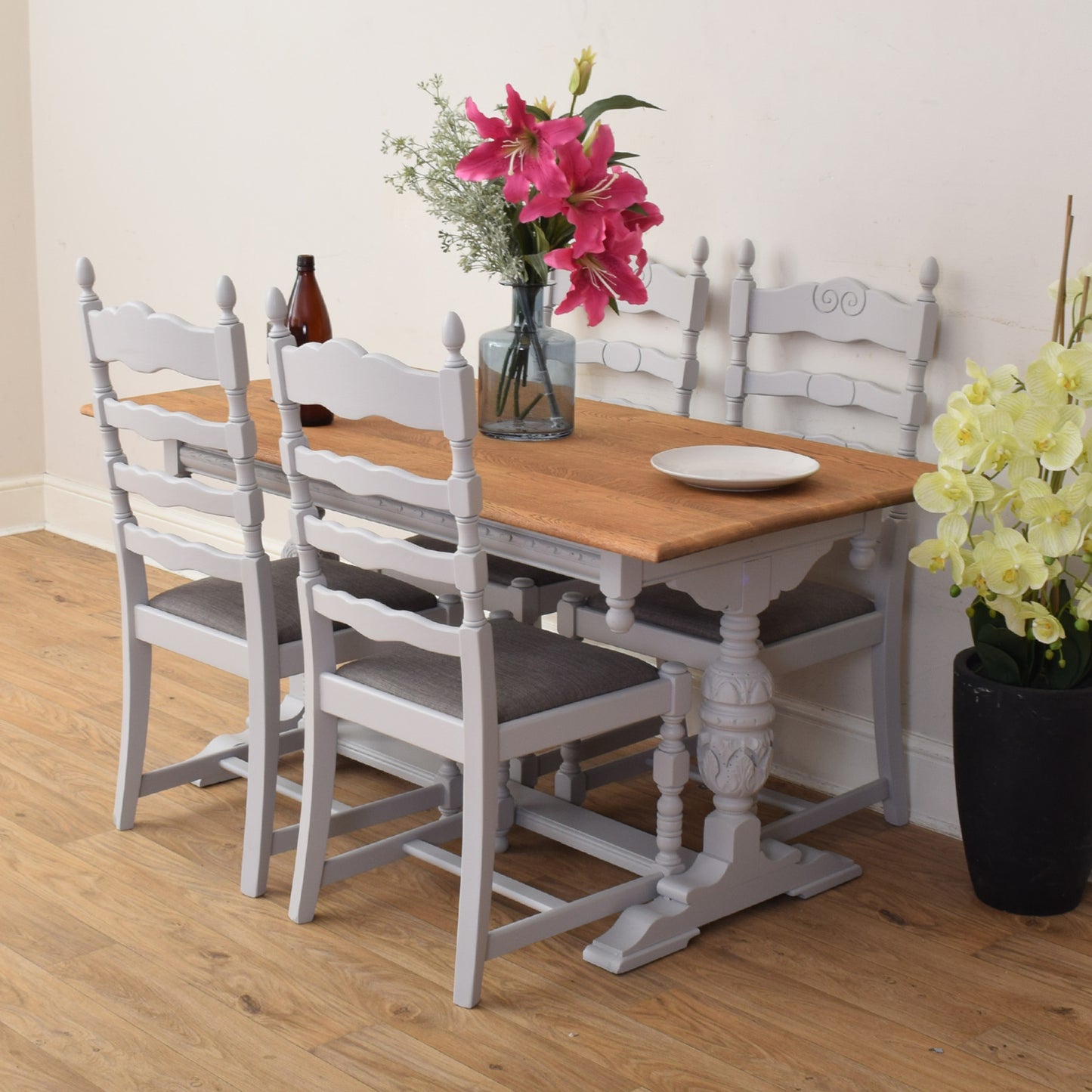 Painted Table And Four Chairs