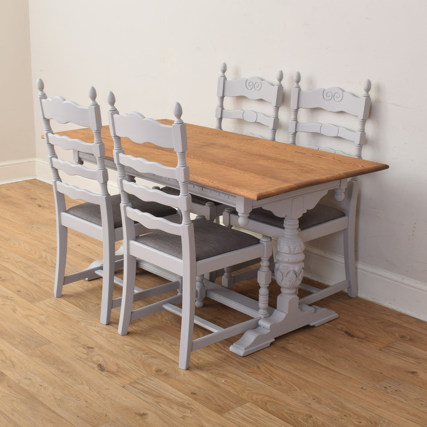 Painted Table And Four Chairs