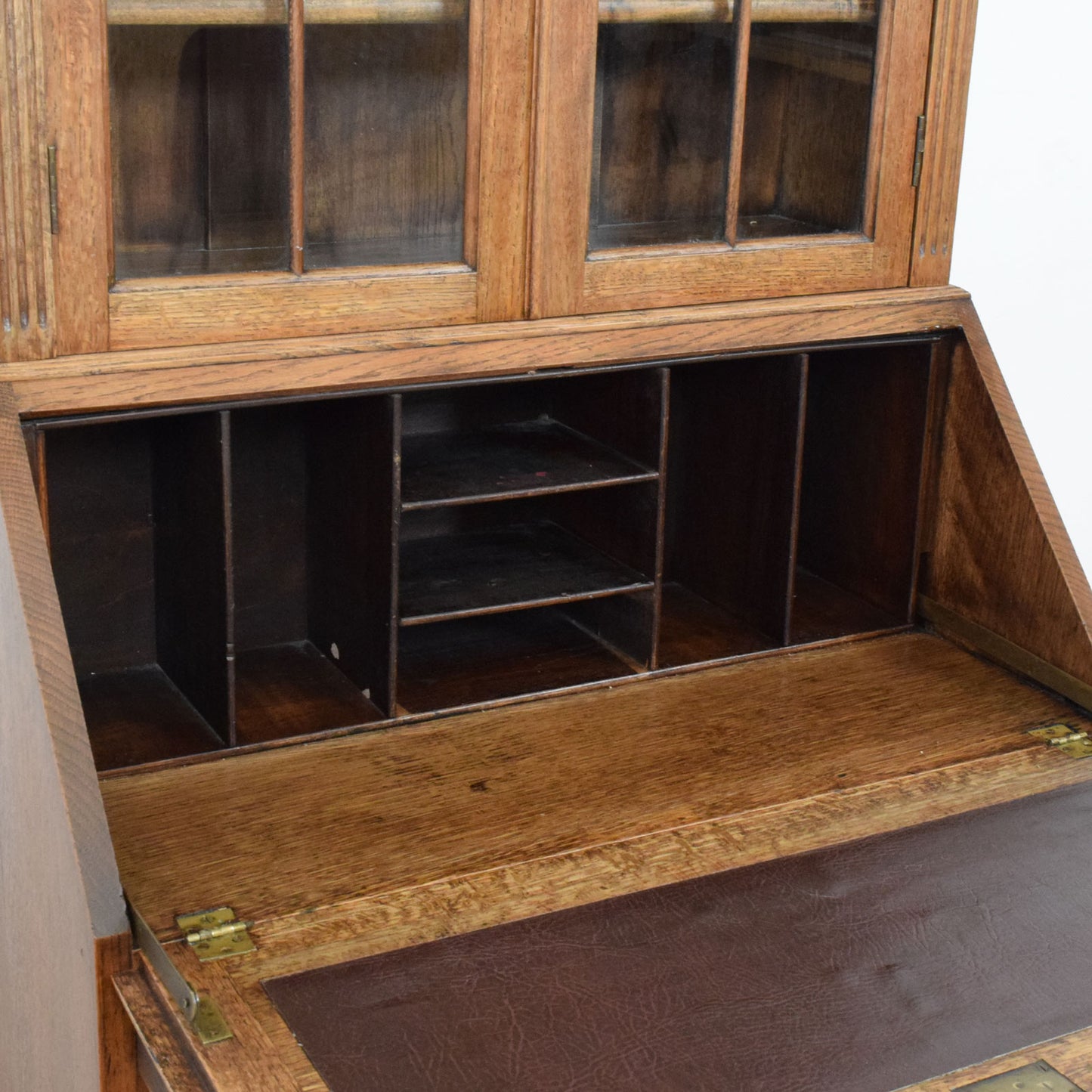 Barley Twist Oak Bureau Bookcase