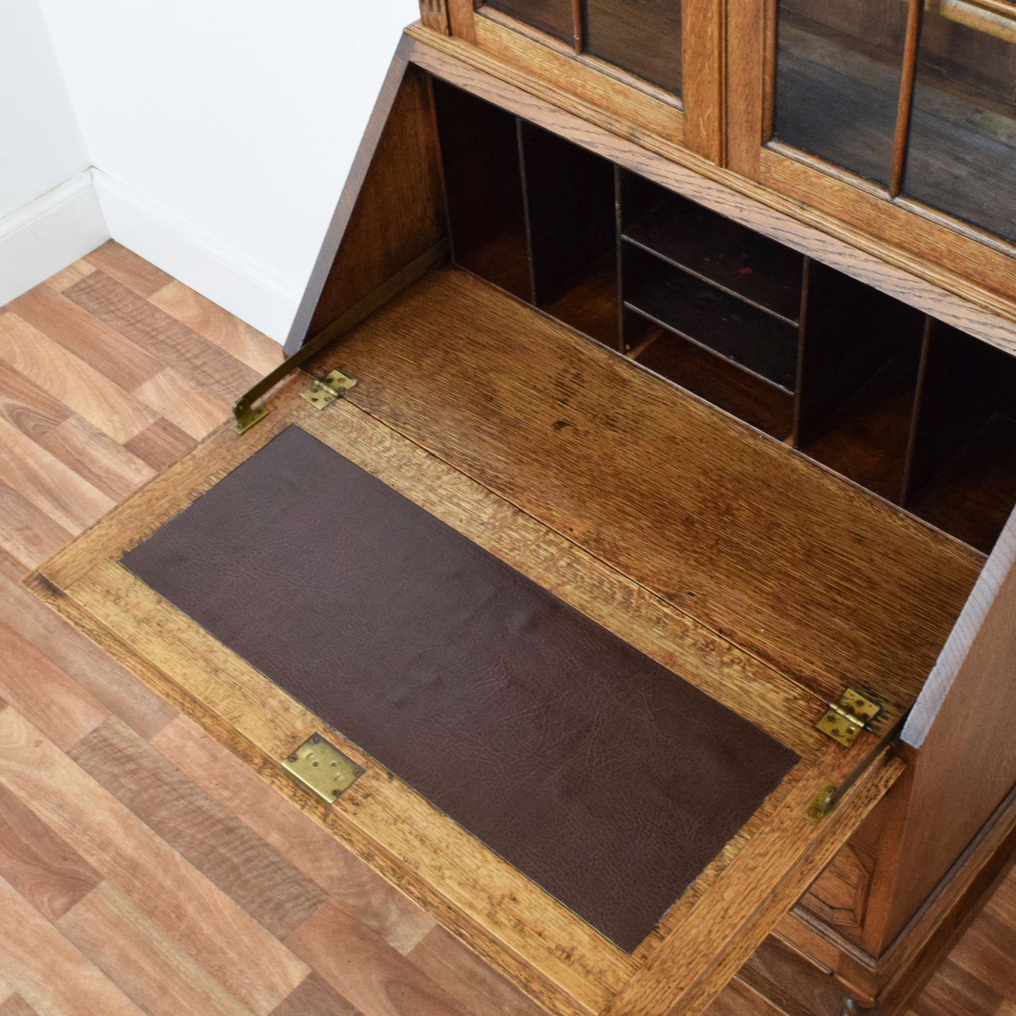 Barley Twist Oak Bureau Bookcase