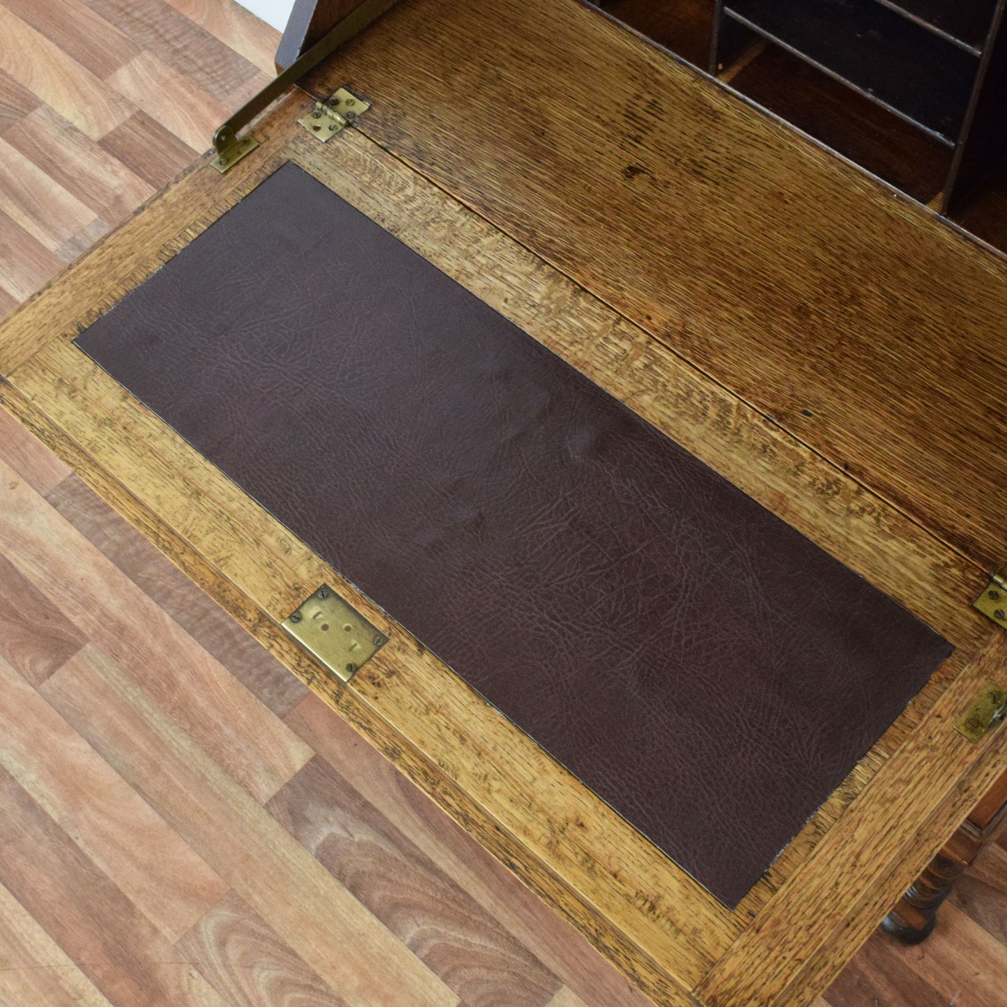 Barley Twist Oak Bureau Bookcase