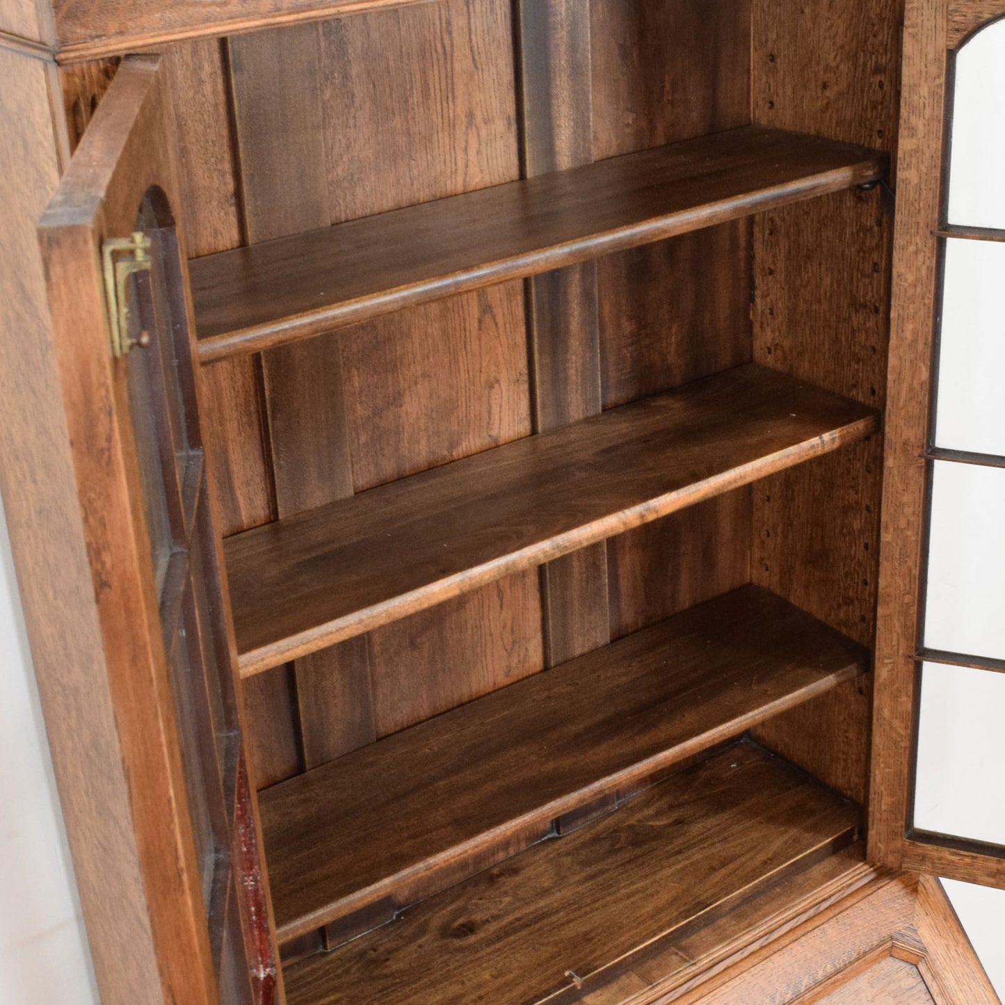 Barley Twist Oak Bureau Bookcase