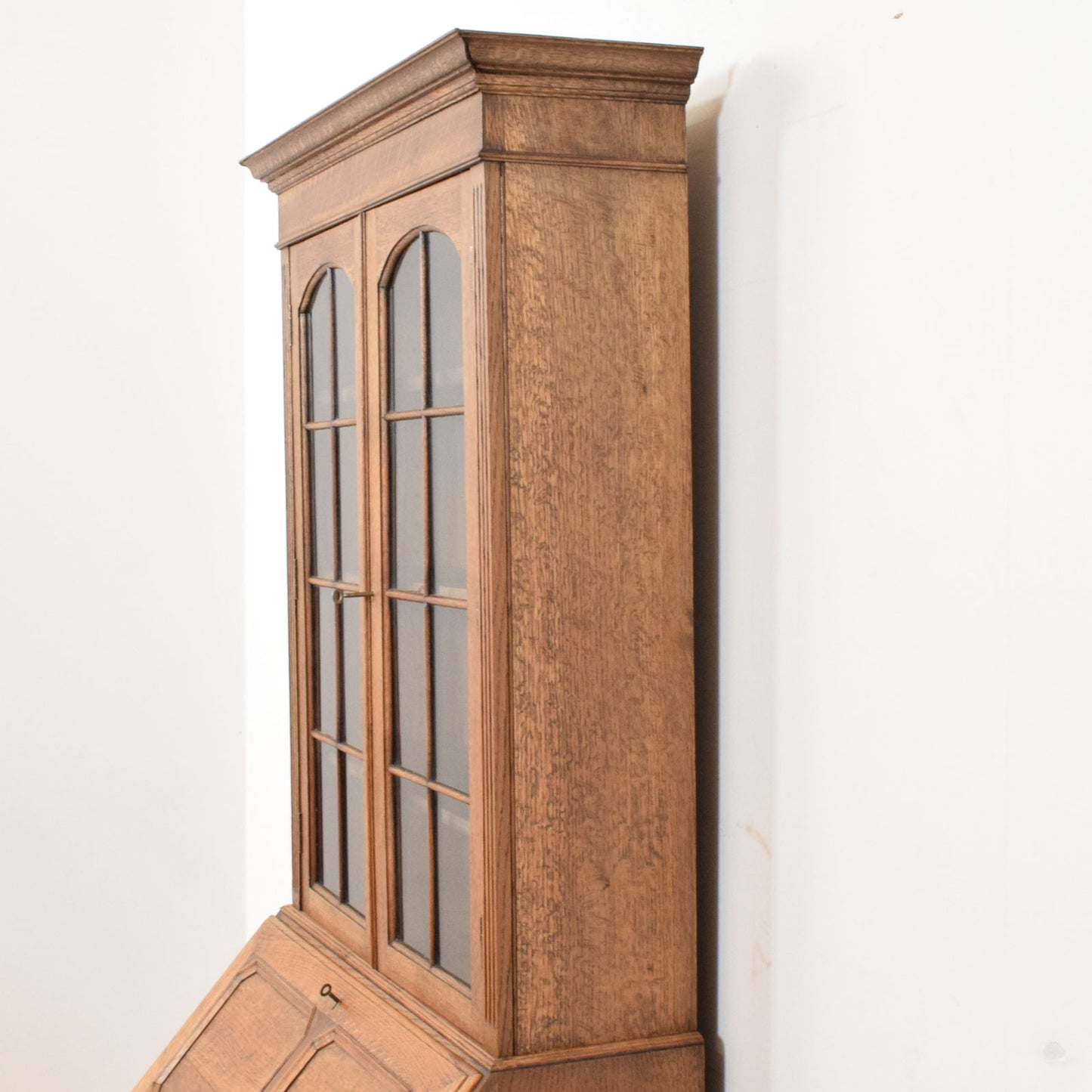 Barley Twist Oak Bureau Bookcase